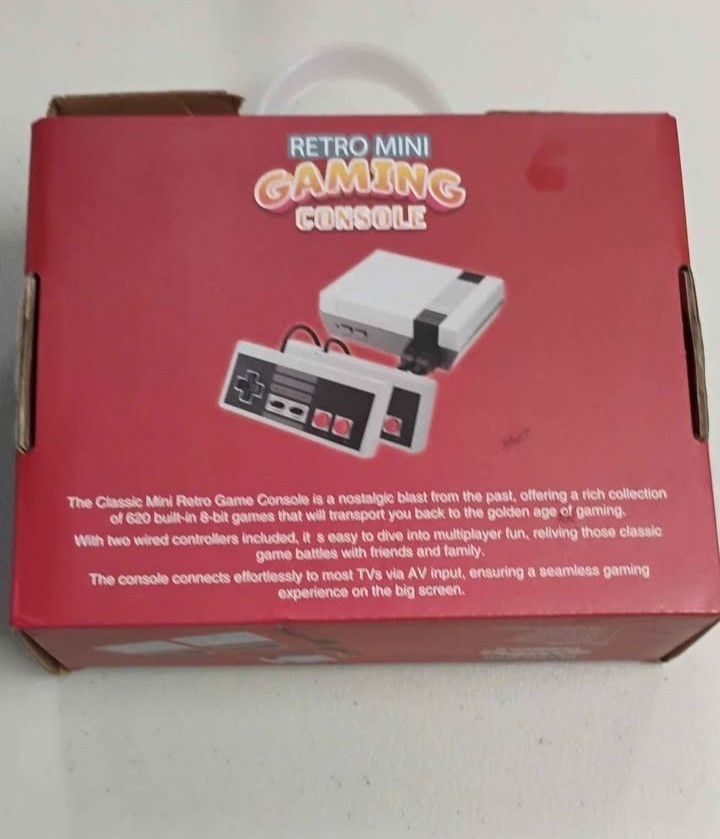 Retro Mini Gaming Console NES 620 Built-In Games Composite RCA AV Red Not HDMI