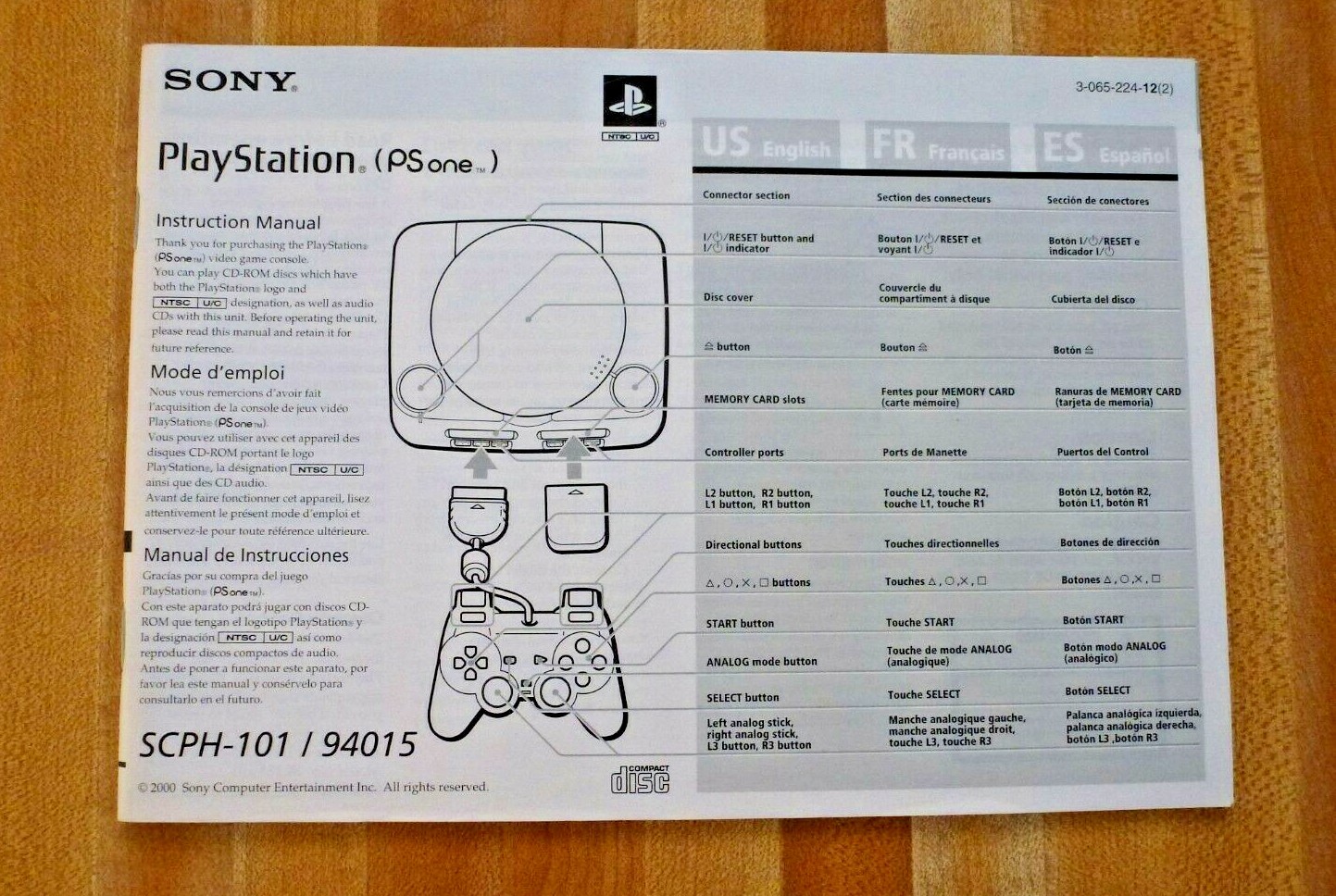 Set of 2 Sony Playstation 1 and Sony Playstation 2 Console Instruction Manual