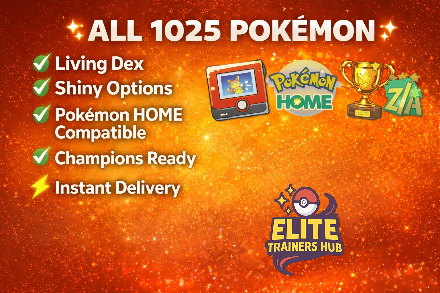 All 1025 Pokémon Complete Living Dex ✨ Pokémon HOME ✨ Pokemon Champions ✨ Shiny