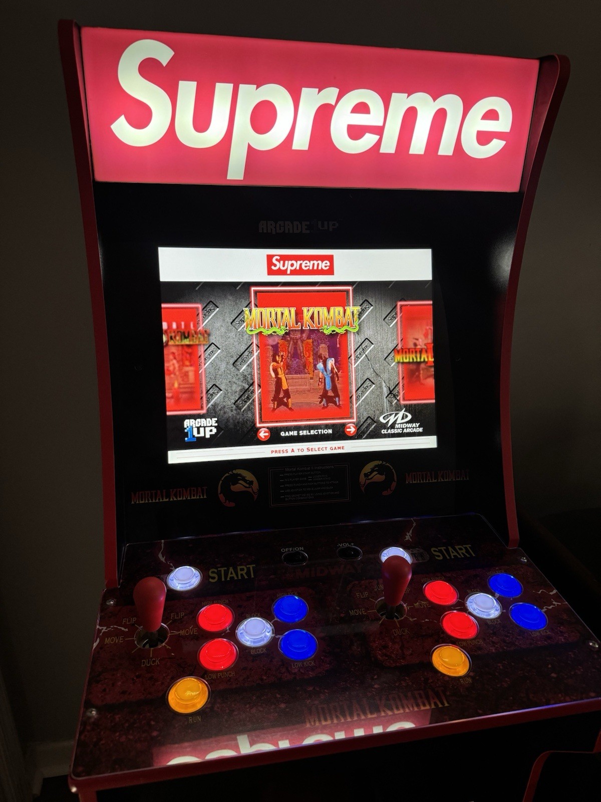Supreme x Arcade1Up Mortal Kombat Arcade Cabinet #1575/2400 w/ Original Box