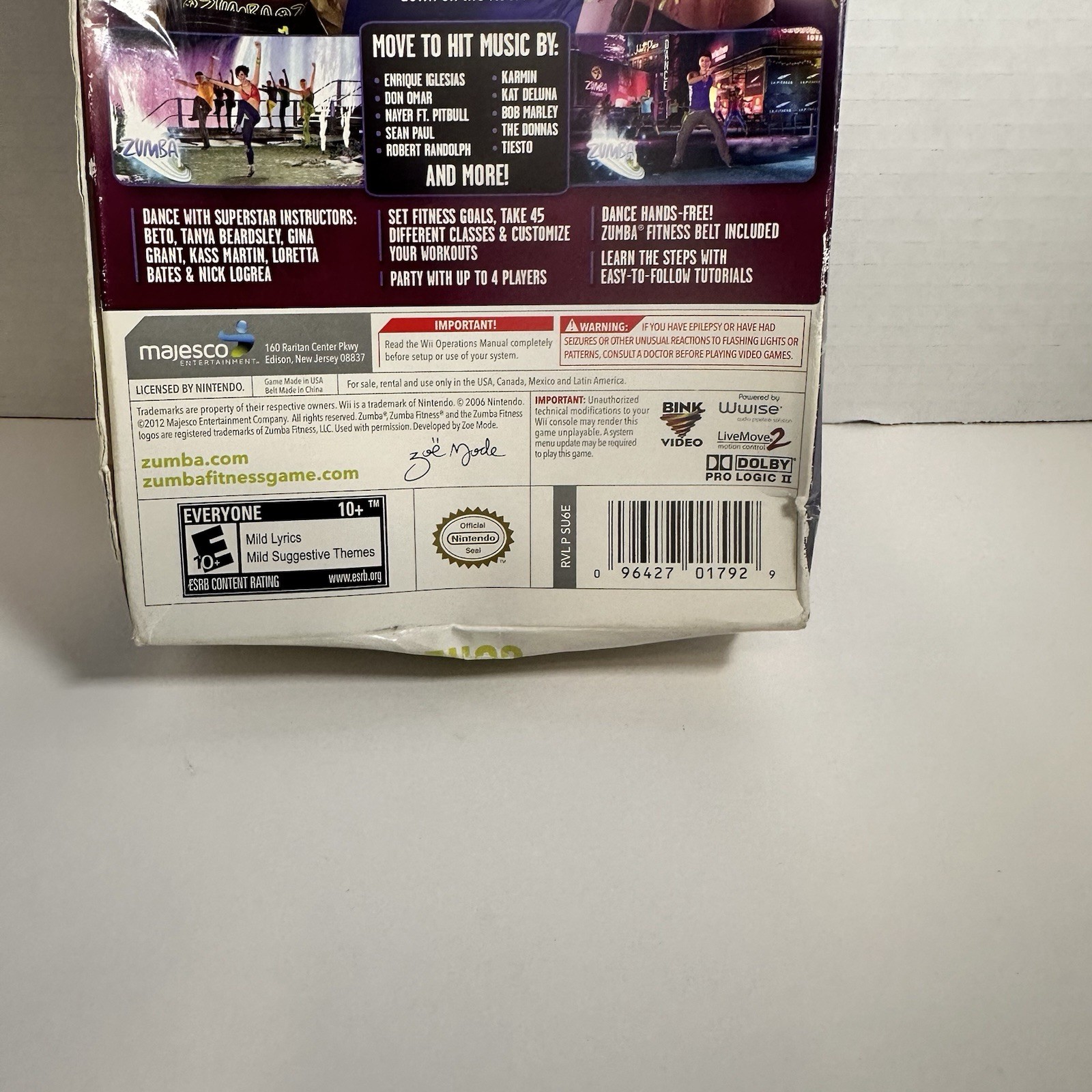 Nintendo Wii 2012 Zumba Fitness Core Includes Game and Belt New NIP READ