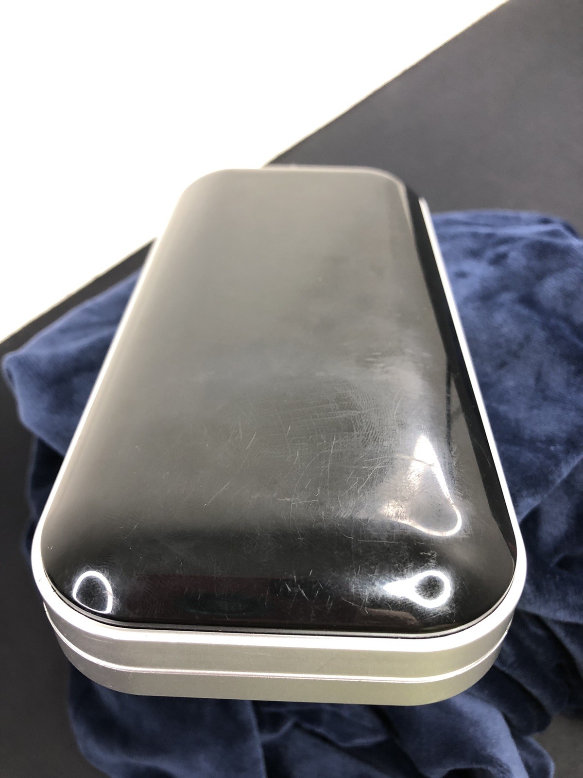 PSP Carry Case Travel RARE Silver Black UMD SD Card Slim Hard Shell Sony BDA VTG