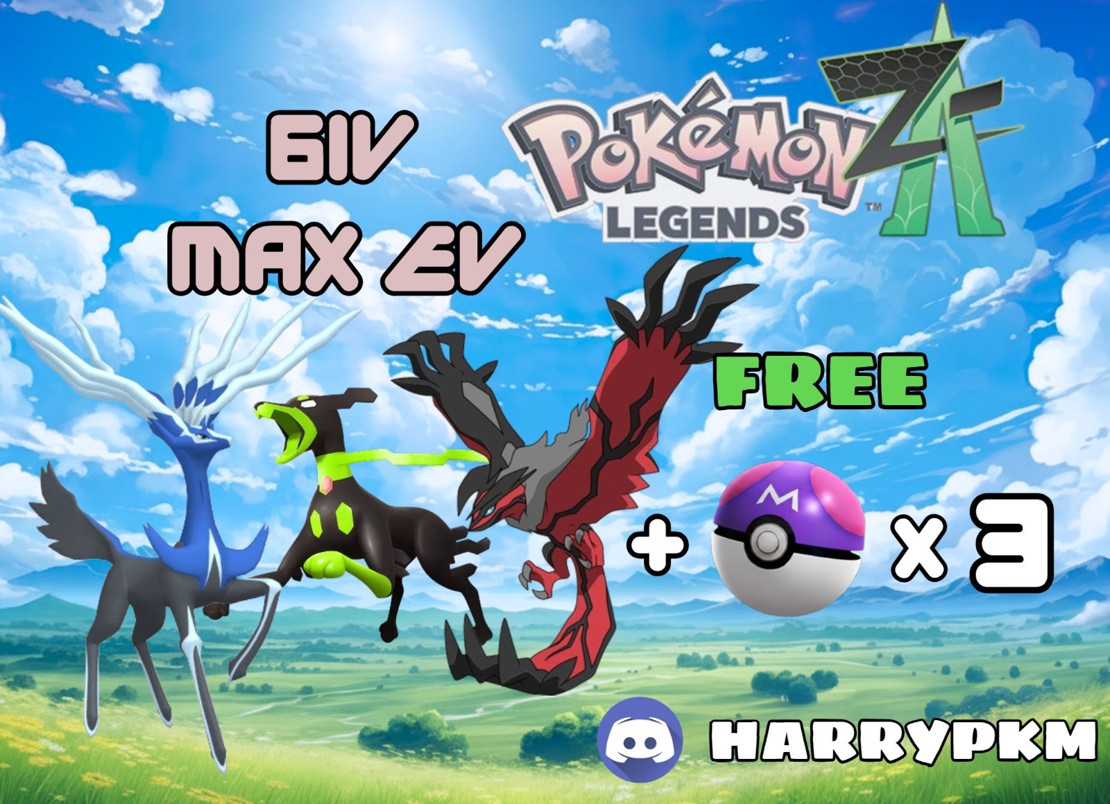 ✨COMBO 3 LEGENDARY ZYGARDE XERNEAS & YVELTAL✨ 6IV MAXED EV⭐POKEMON LEGENDS ZA