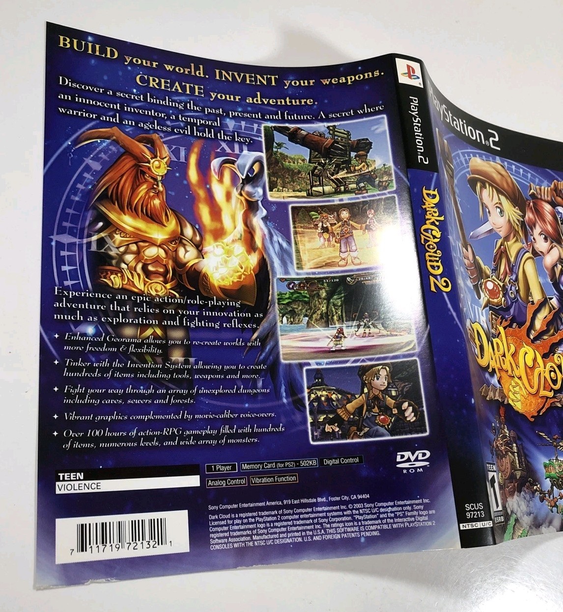 AUTHENTIC COVER ART ONLY NO GAME Dark Cloud 2 (PlayStation 2 / PS2) PLEASE READ