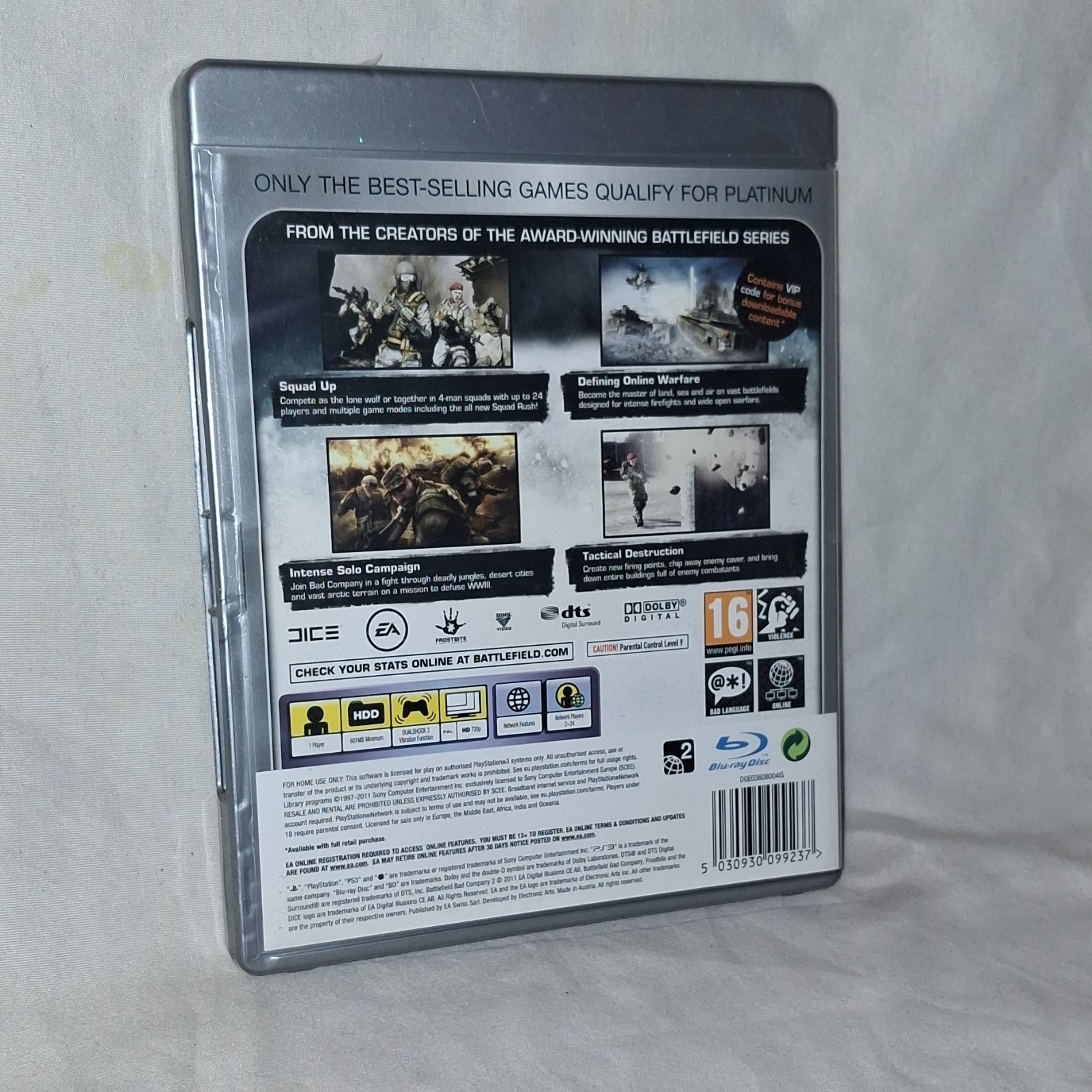 Battlefield Bad Company 2 Platinum PS3 Shooter Multiplayer Manual PEGI 16 PAL EA