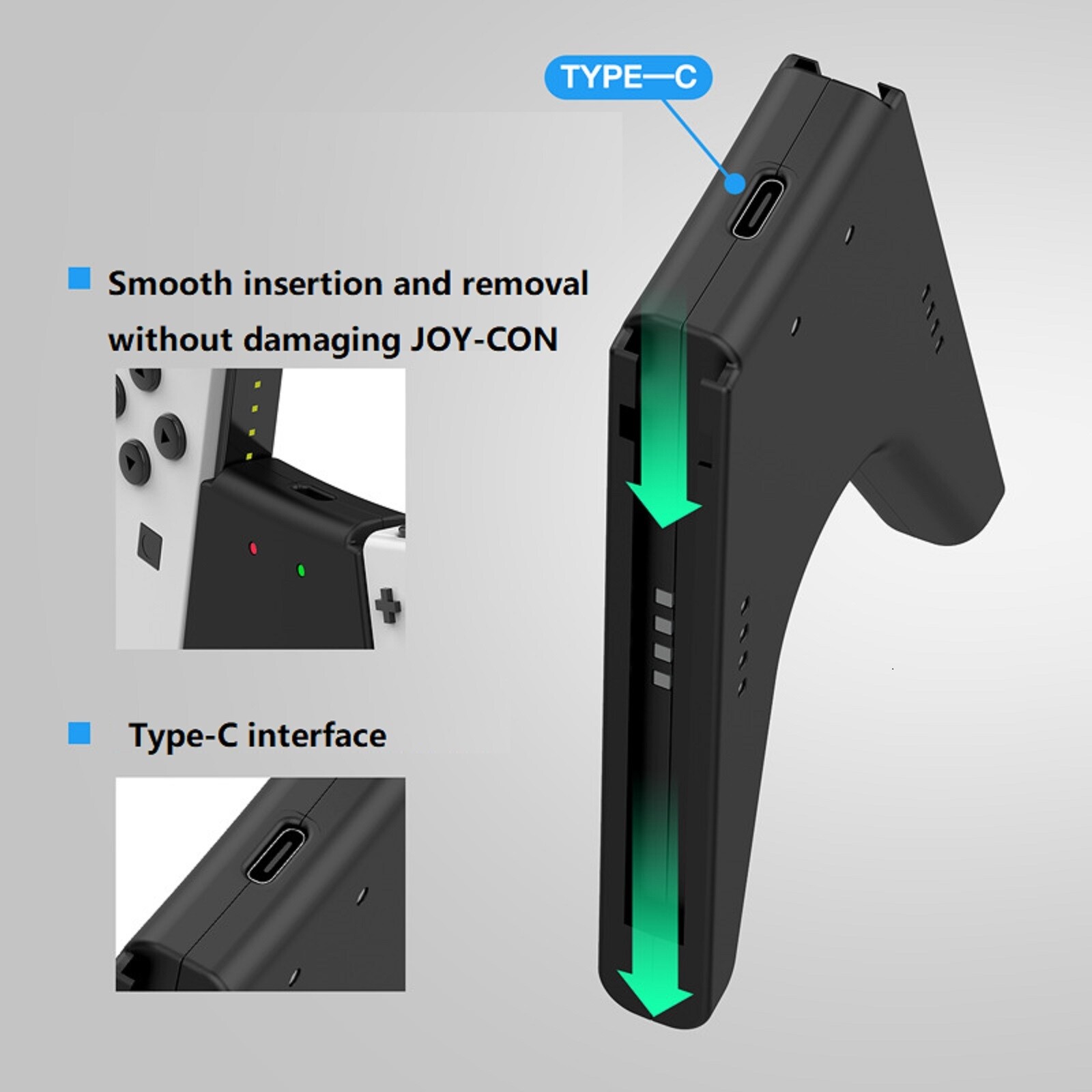 For Nintendo Switch JoyCon Bridge V shaped Handle Holder Charging Grip Dock ABS