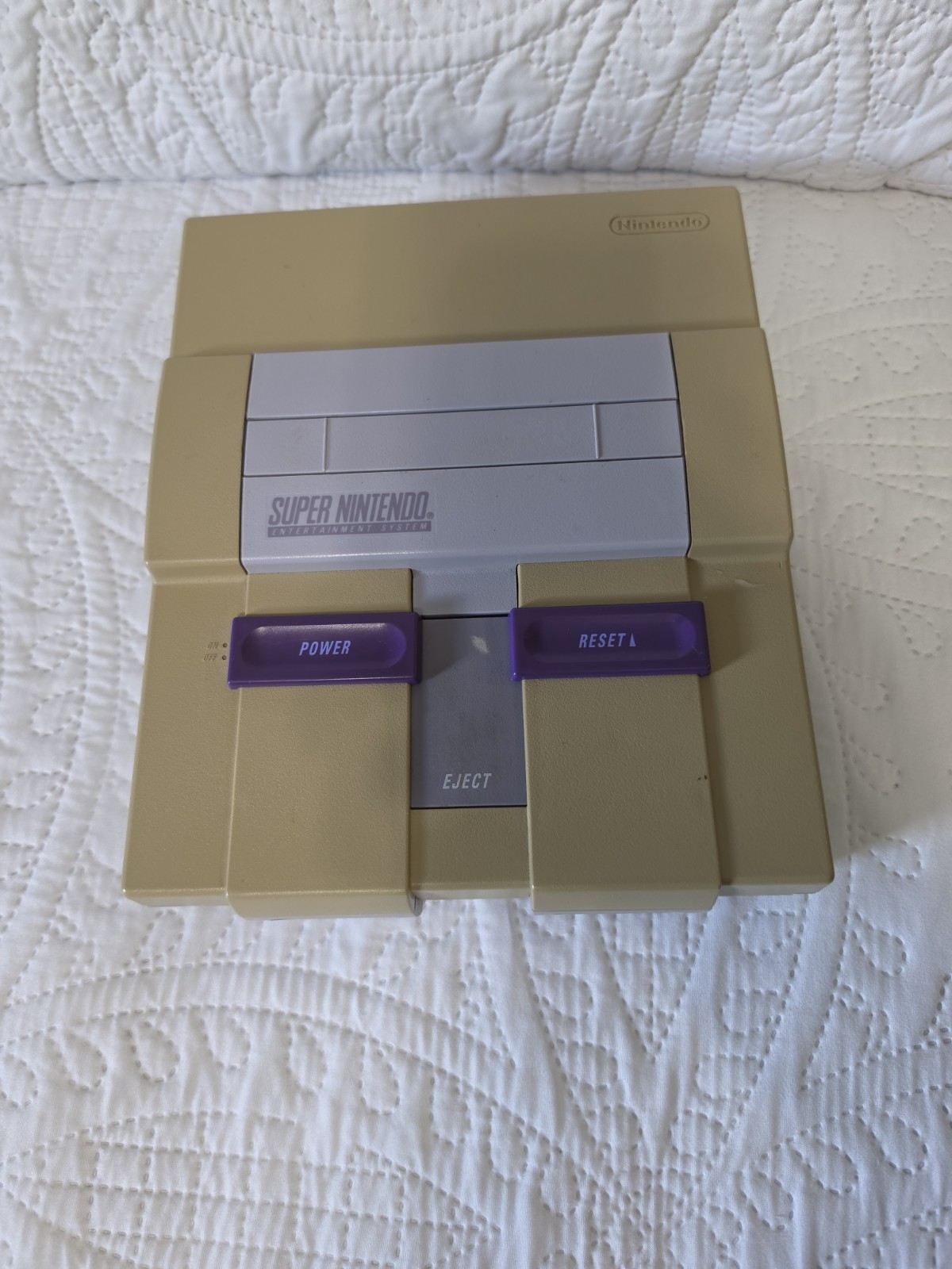 Super Nintendo SNES Control Deck Console System 2 Controllers, 1 Game TESTED