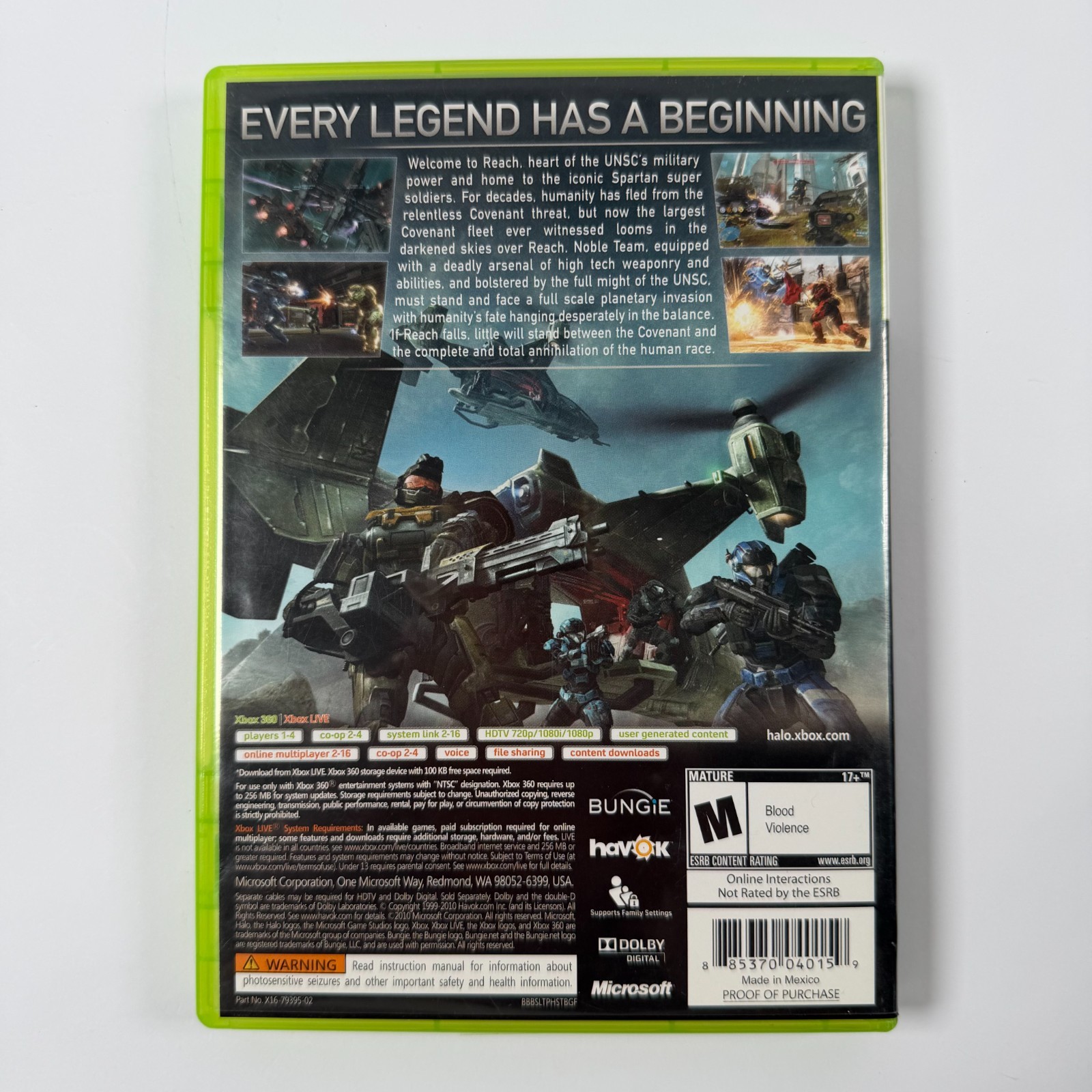 Halo Reach (Xbox 360, 2010) VG CIB Tested Authentic