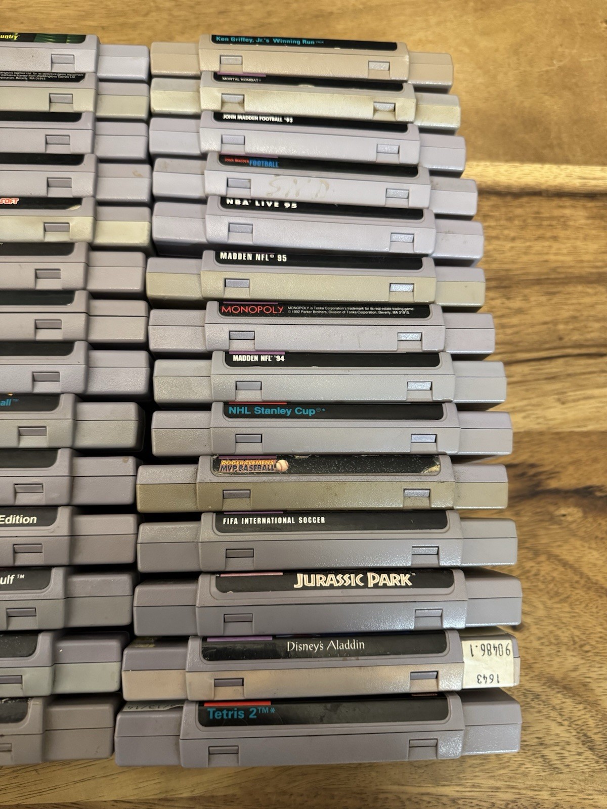 Super Nintendo SNES 28x Different Video Game Lot-Mortal Kombat-Donkey Kong-Clue