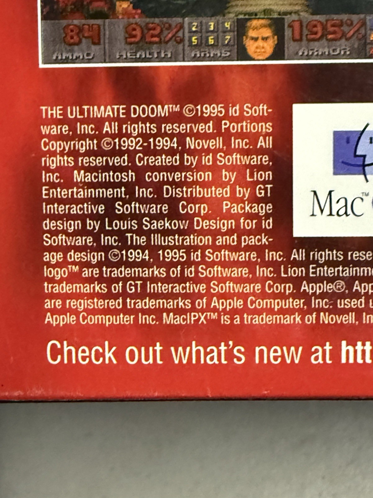 1995 The Ultimate Doom Big Box Macintosh Original Megahit w/ Manual & Poster