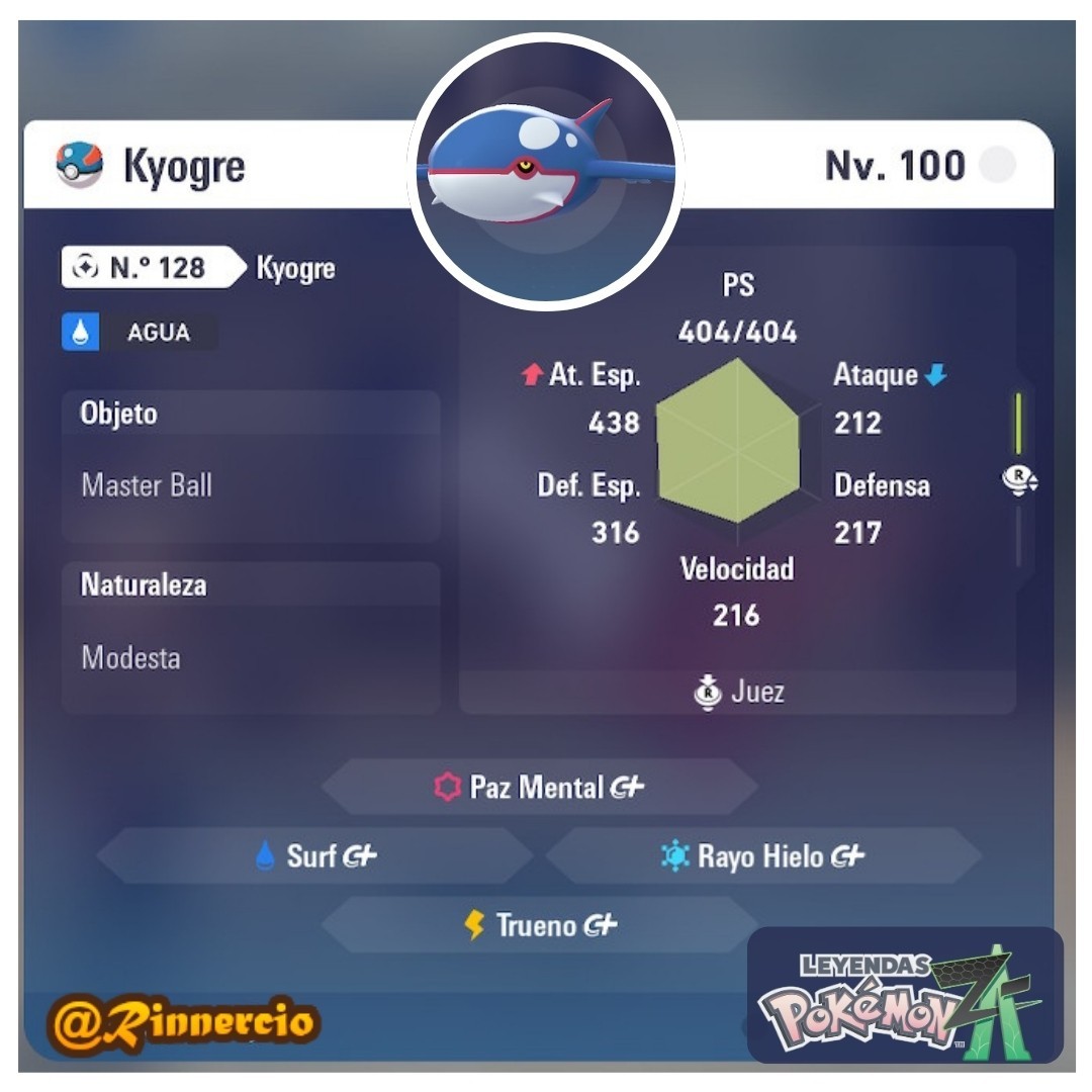 Primal Kyogre Full Competitive 6IVs for Pokemon ZA Legends + Free Masterball