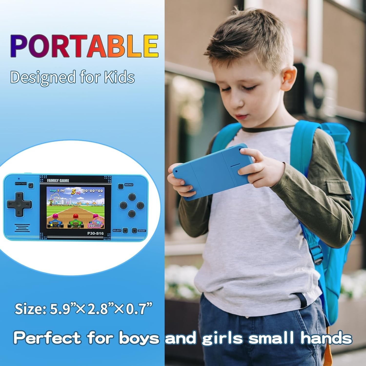 Handheld Game Console Kids 220 Retro Games Rechargeable 3.0 LCD Mini Arcade