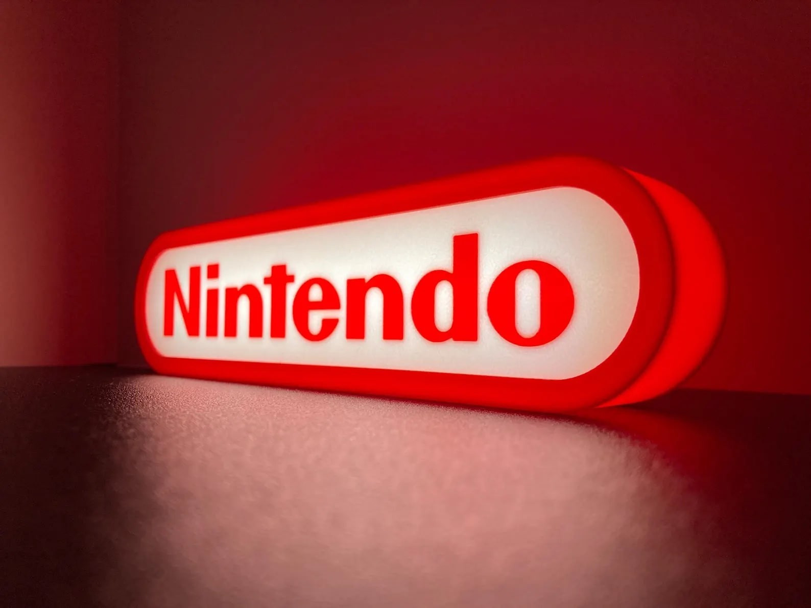 Light Up Nintendo Logo 3D Printed USB Light Box Lamp – Gaming Room Décor