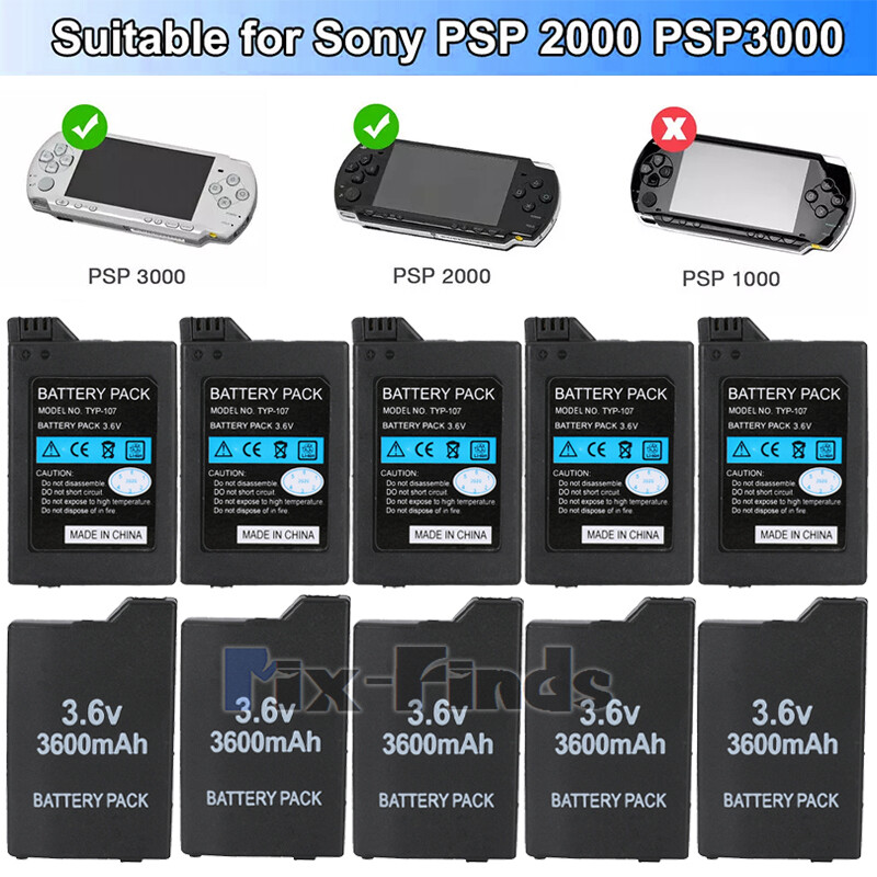 LOT Rechargeable Battery For Sony PSP 2000 2001 PSP 3000 3001 3600mAh 3.6V US