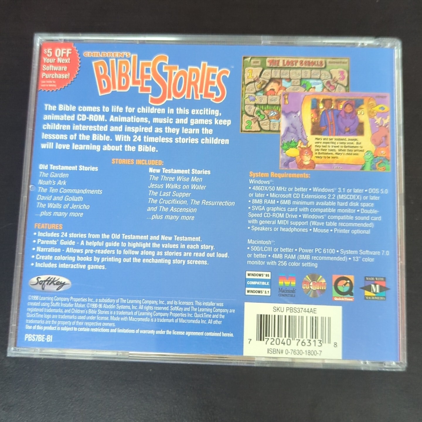 The Learning Company. Children’s Bible Stories CDrom. Productivity ages 3-8