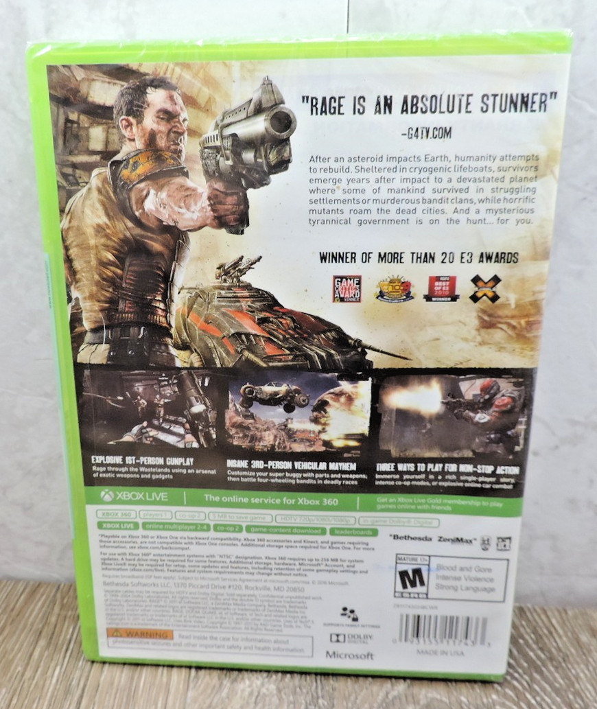 Rage Xbox One Xbox 360 Sealed
