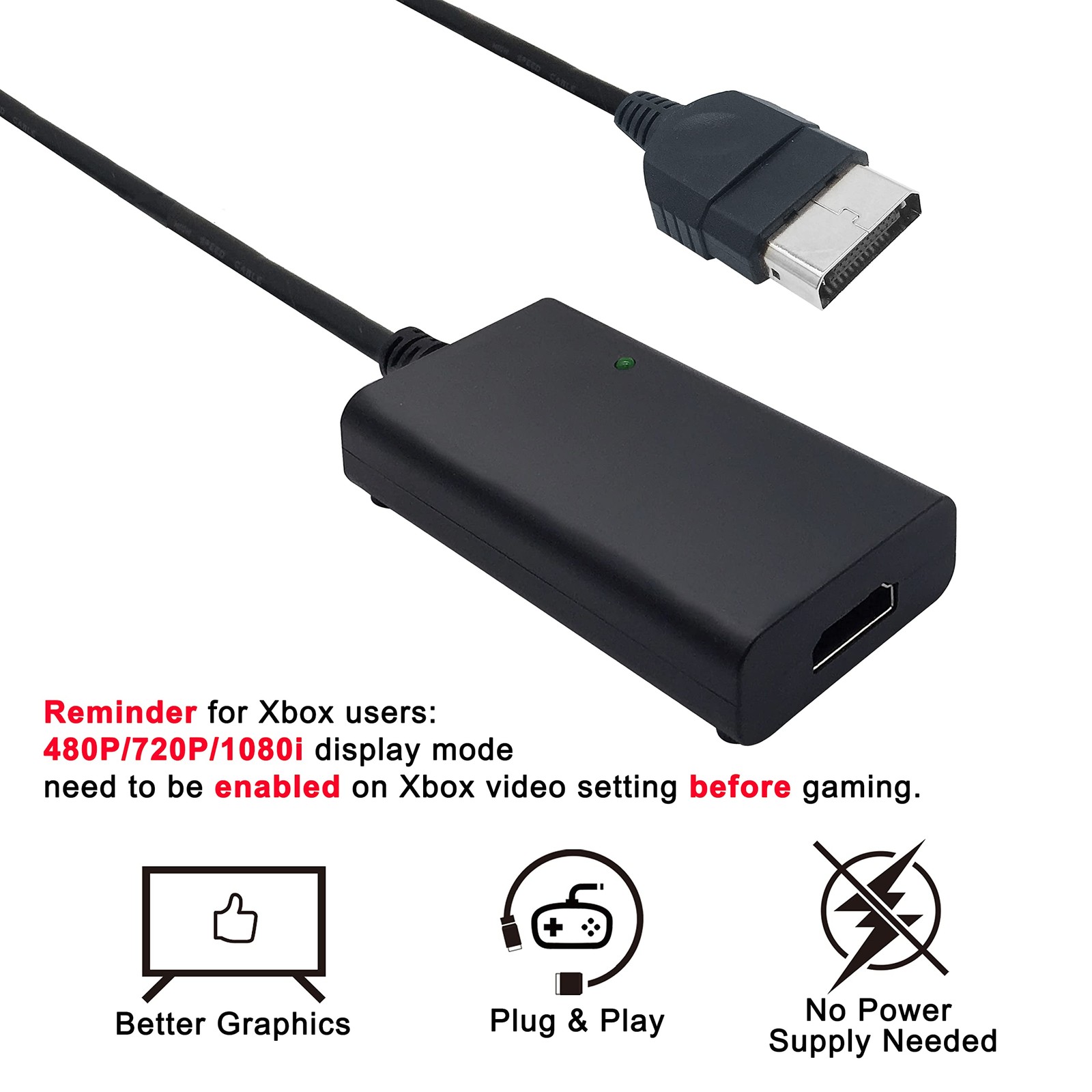 HDMI Cable for Original Xbox Console, Original Xbox to HDMI Adapter with Comp…