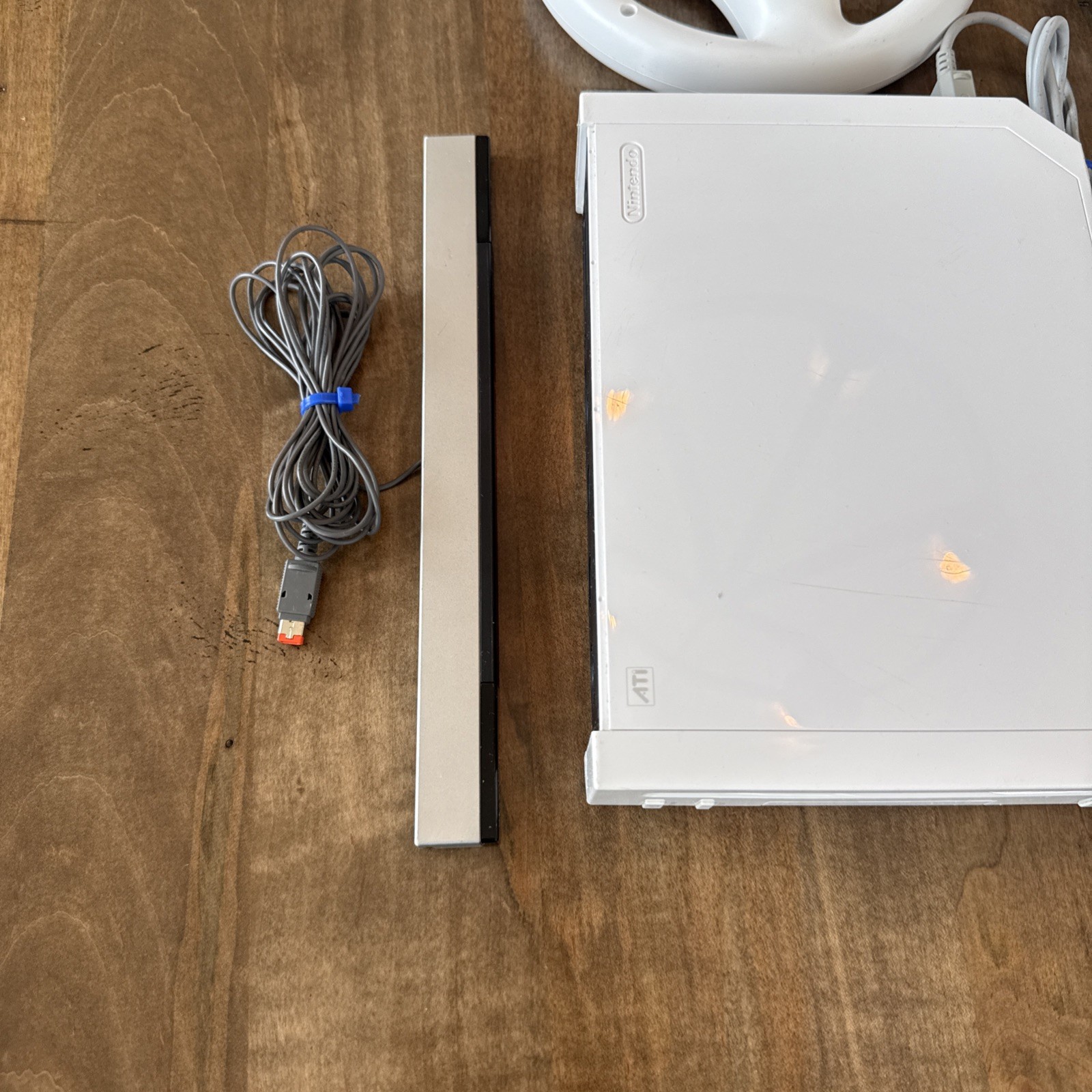 Nintendo Wii Console Bundle Original With 2 Nunchucks, cables, wheel Tested