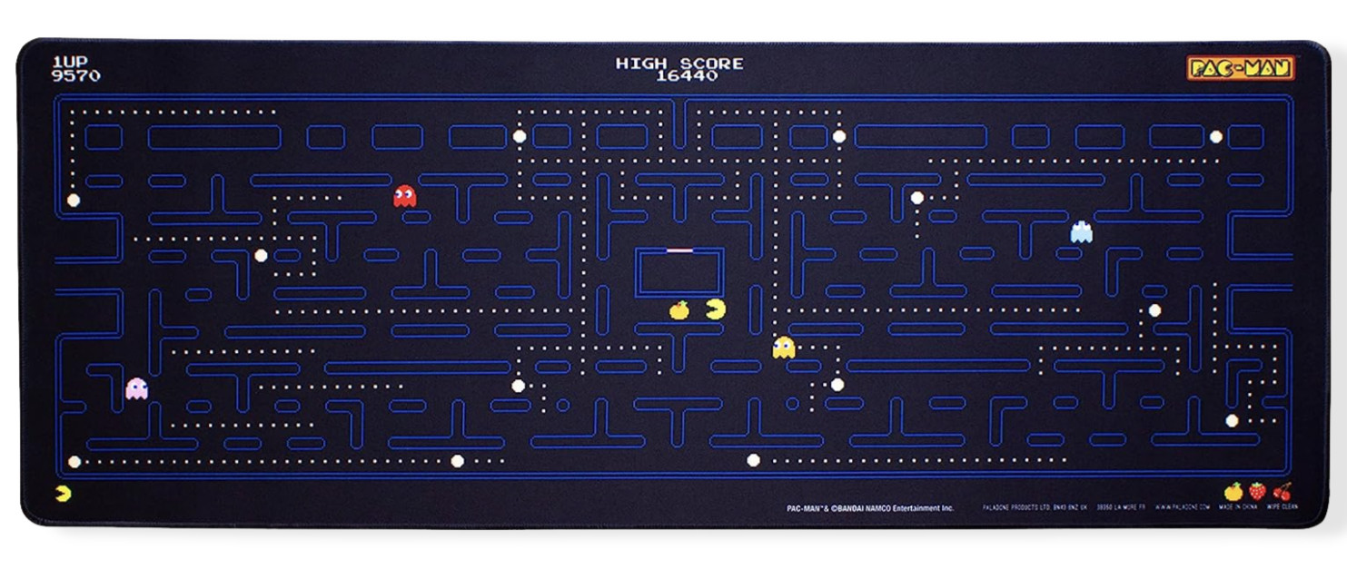 Pacman Gaming Desk Mat Mousepad 30x80cm.