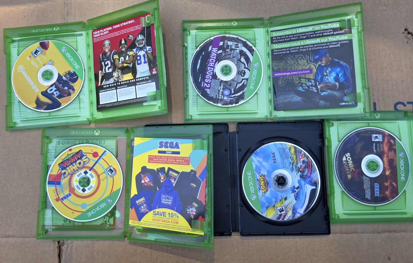 Xbox One Game Lot 14 Bundle GTA V Premium Sonic Mania Plus Forza 5 Watch Dogs 2