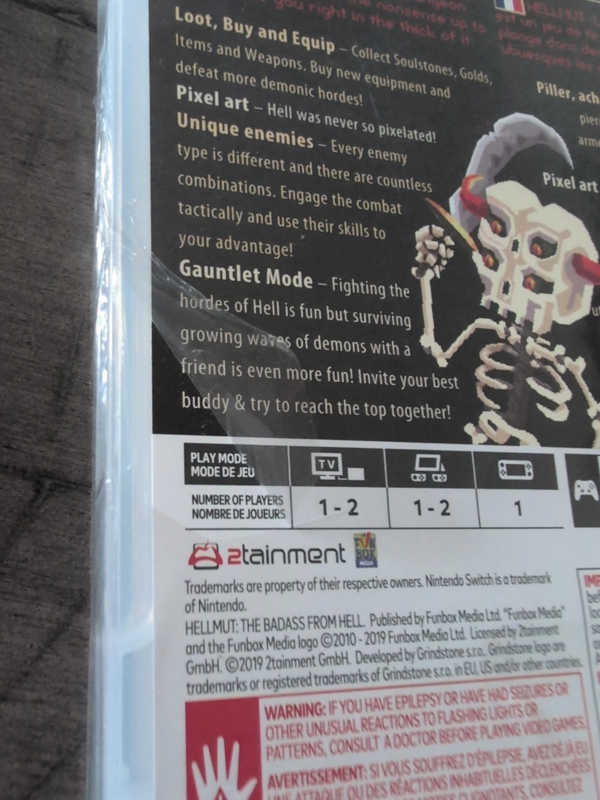 Hellmutt: The Badass from Hell (Nintendo Switch, 2019) Brand New, Rip On Plastic