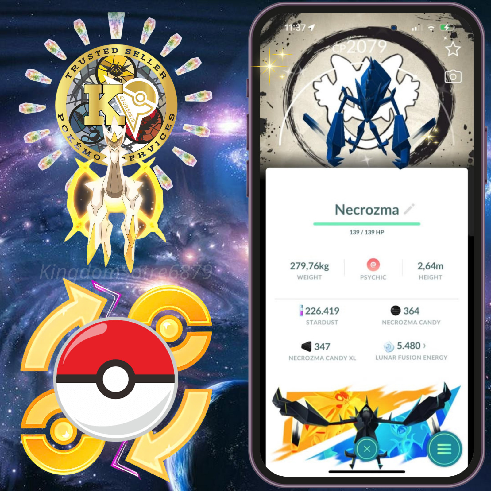 Pokémon —GO— Shiny Necrozma —Special Background—GO Fest 2026—P.T.C—TRADE—Digital