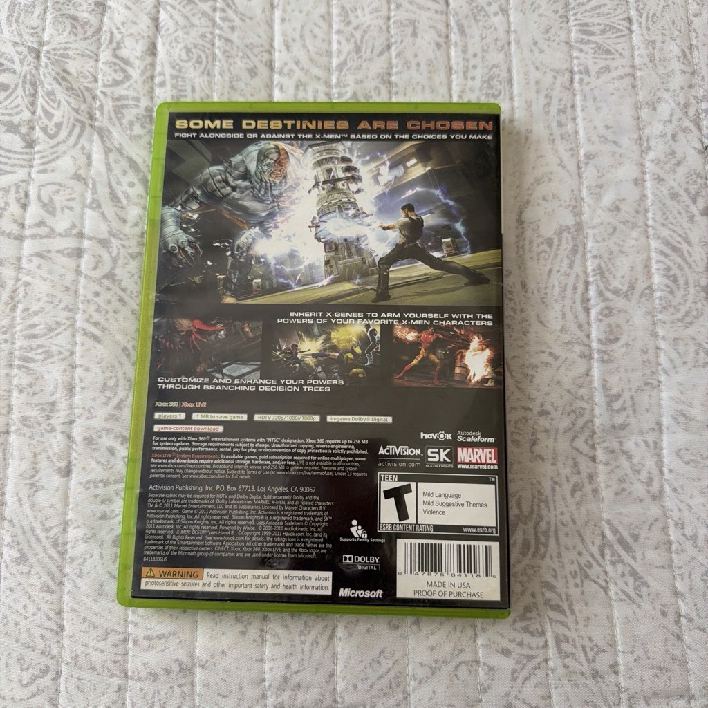 X-Men: Destiny Xbox 360 2011 CIB Manual Included