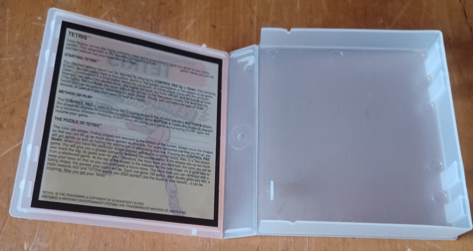 Nintendo NES Tetris Rental Permastruct Case ONLY No Game Cartridge Canada