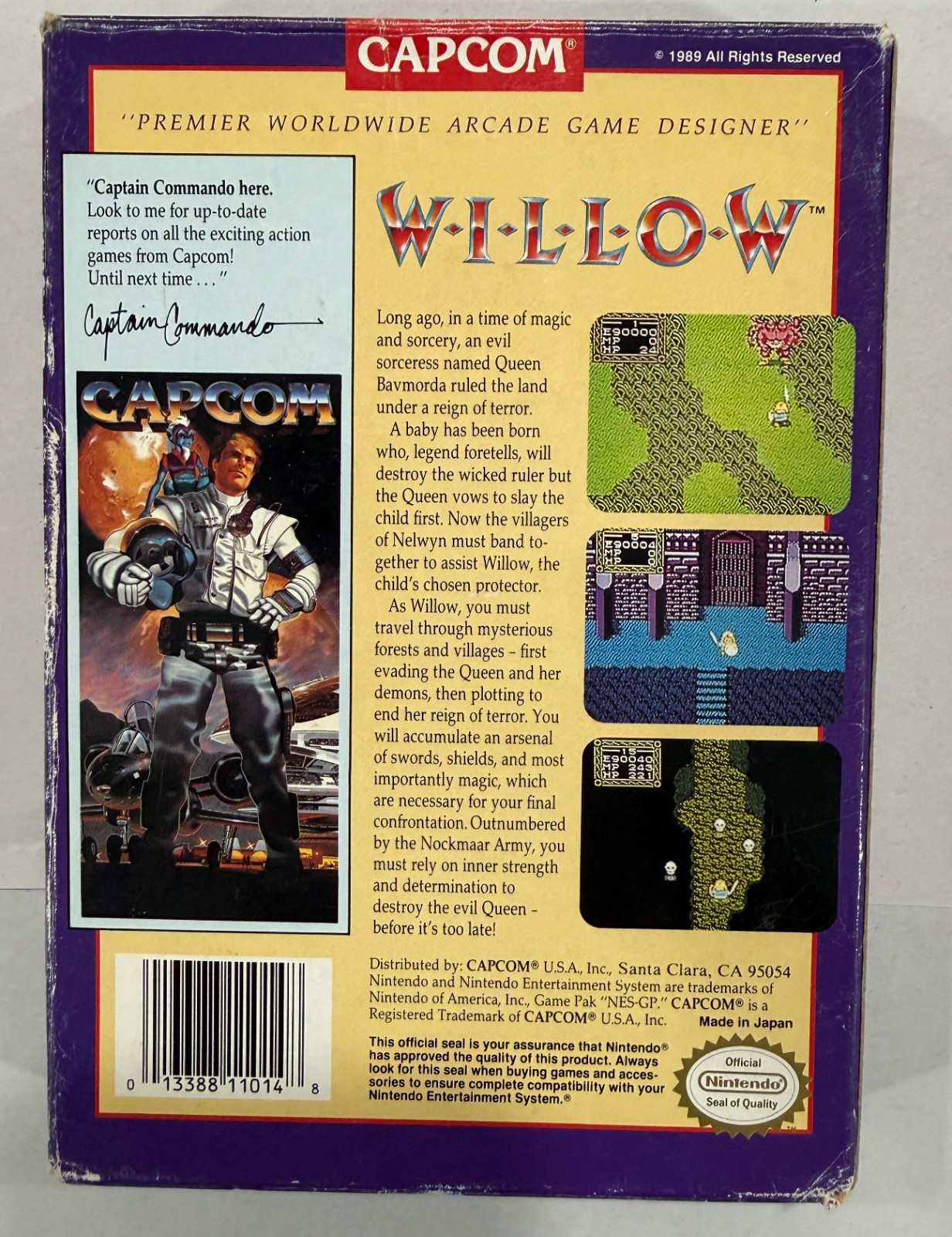 Willow – Nintendo NES – Working – Tested – Box + Foam + Game