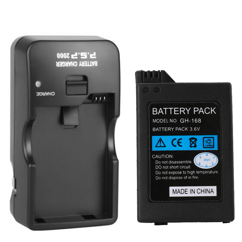 3600mAH Rechargeable BATTERY + Charger Kit FOR PSP 2000/2001/3000/3001/3003