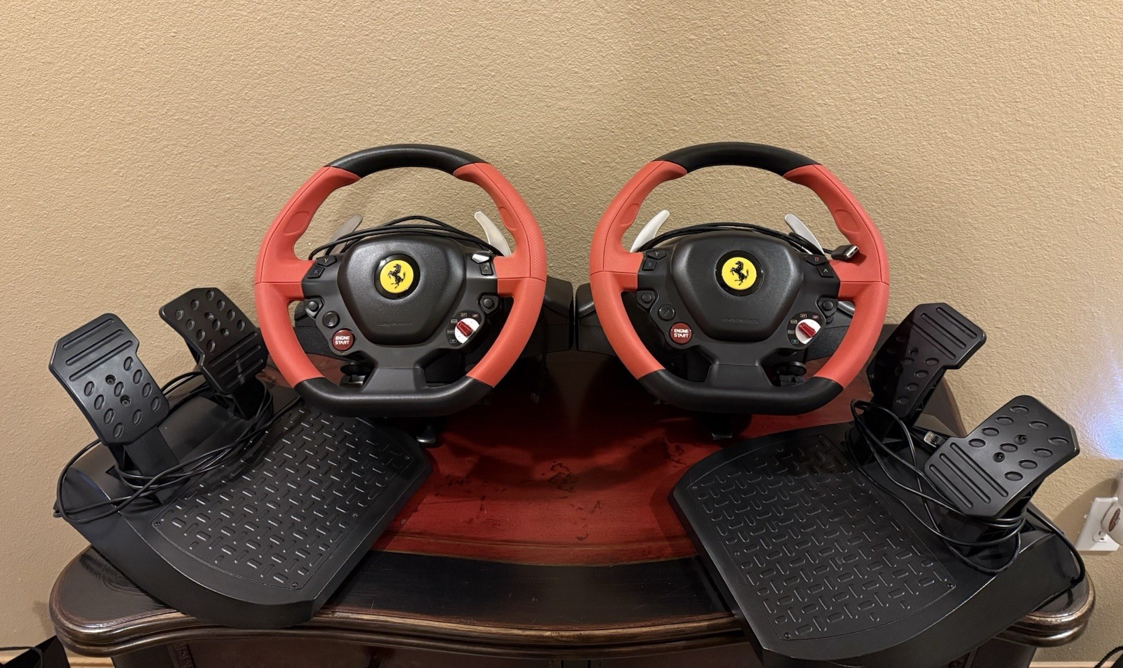 2x Thrustmaster Ferrari 458 Spider Racing Wheel & Pedal Sets Xbox One/PC