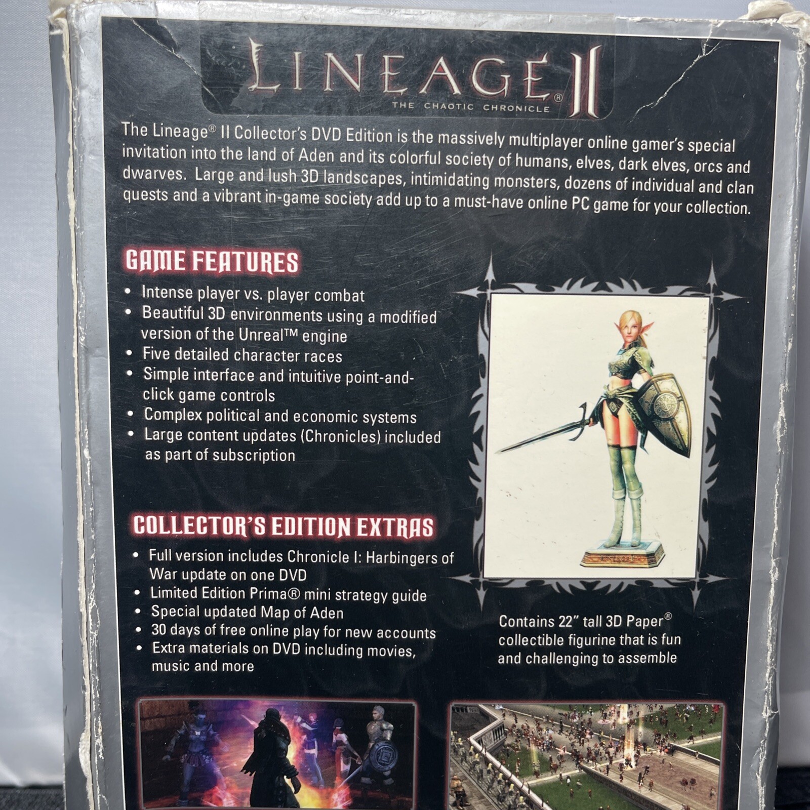 Lineage II 2 Chaotic Chronicle Collector’s DVD Edition 2004 NTSC MEDIUM Box NEW