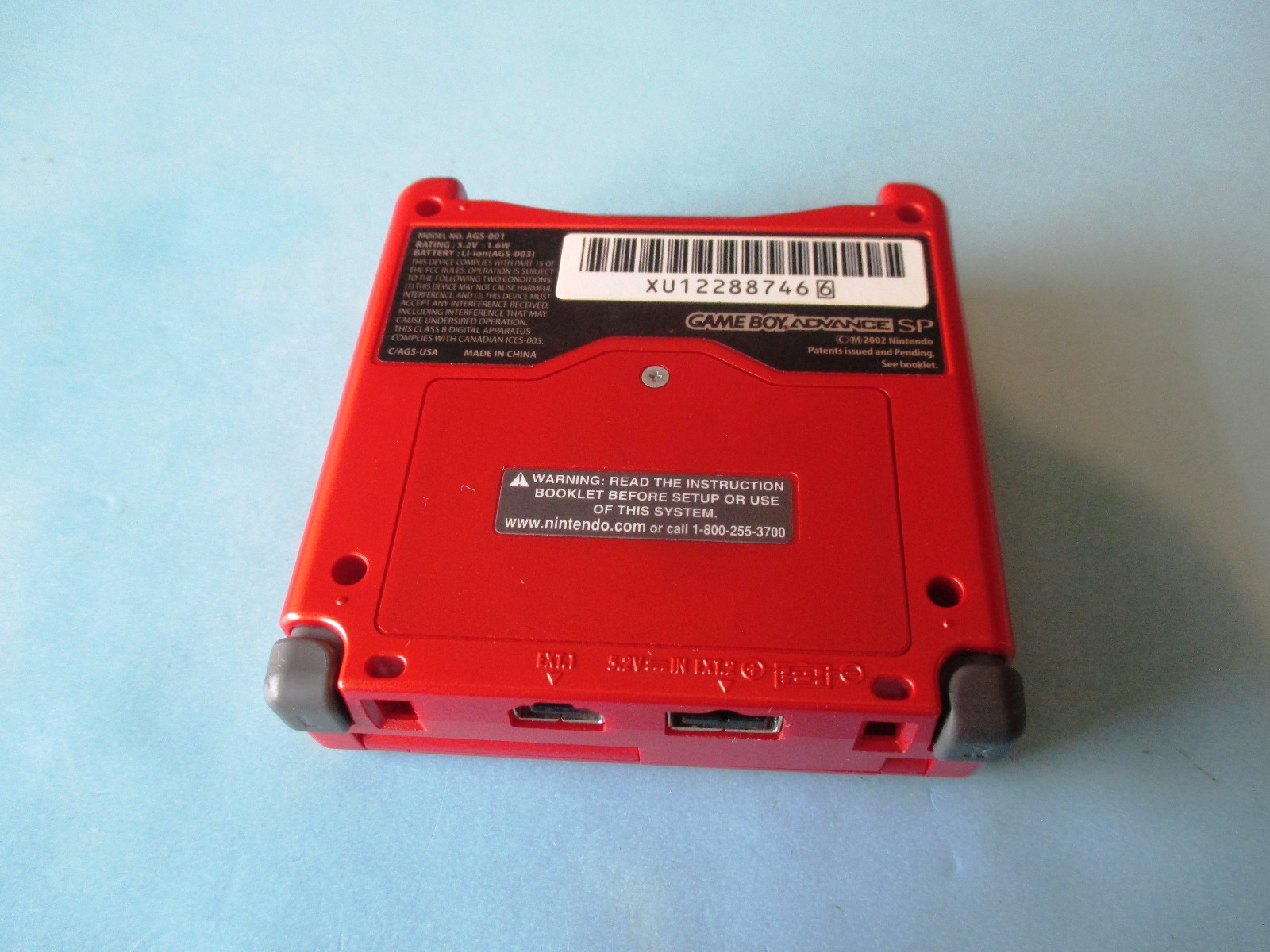 Nintendo Game Boy Advance SP Flame Red System w/Charger FREE Shipping!