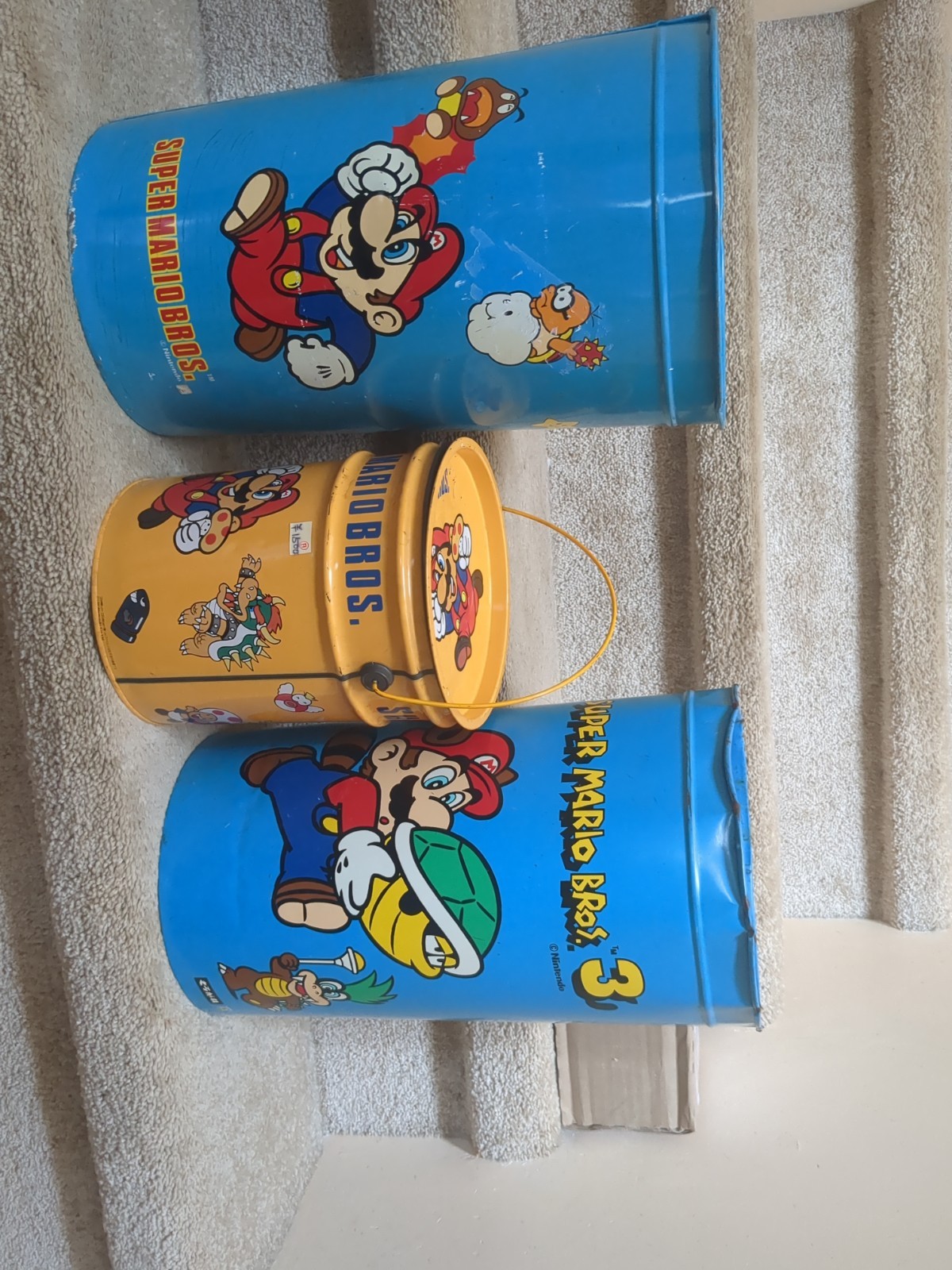 Super Mario trash can Set Bowser Peach Nintendo Japan Garbage Mario Bros 1 And 3