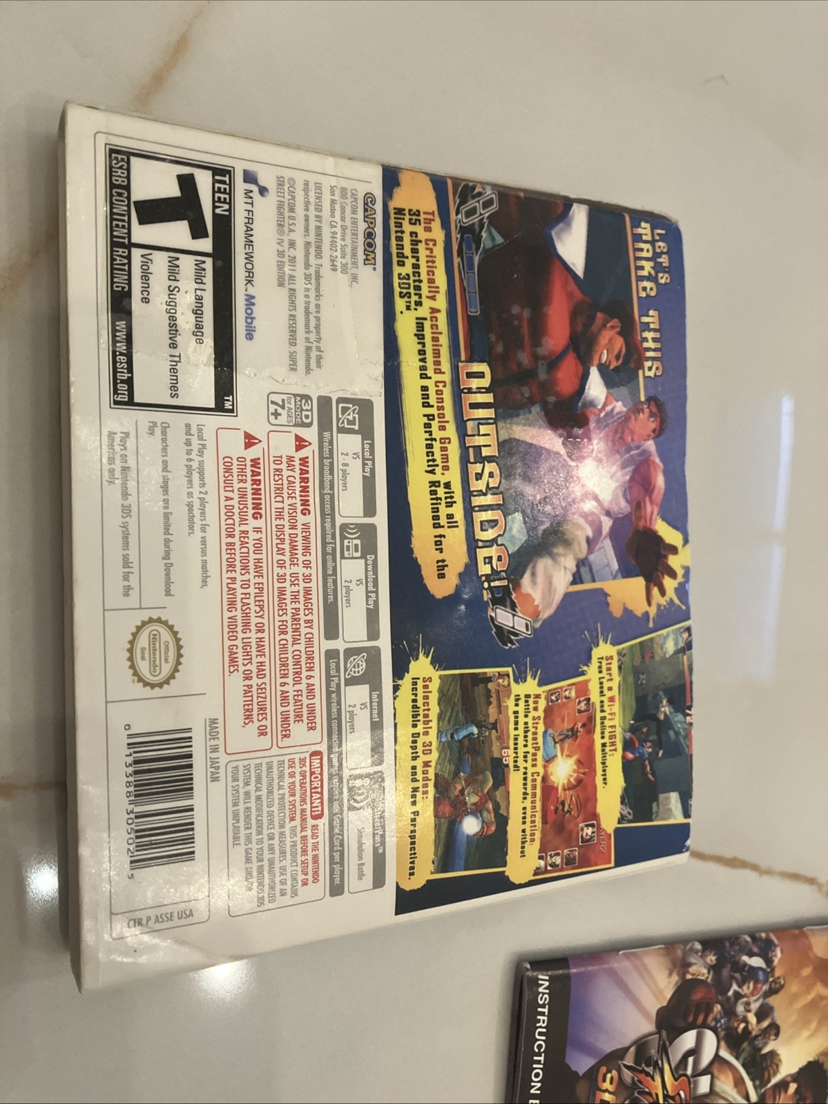 Super Street Fighter IV 3D Edition, Nintendo 3DS Lenticular Slipcover CIB Tested
