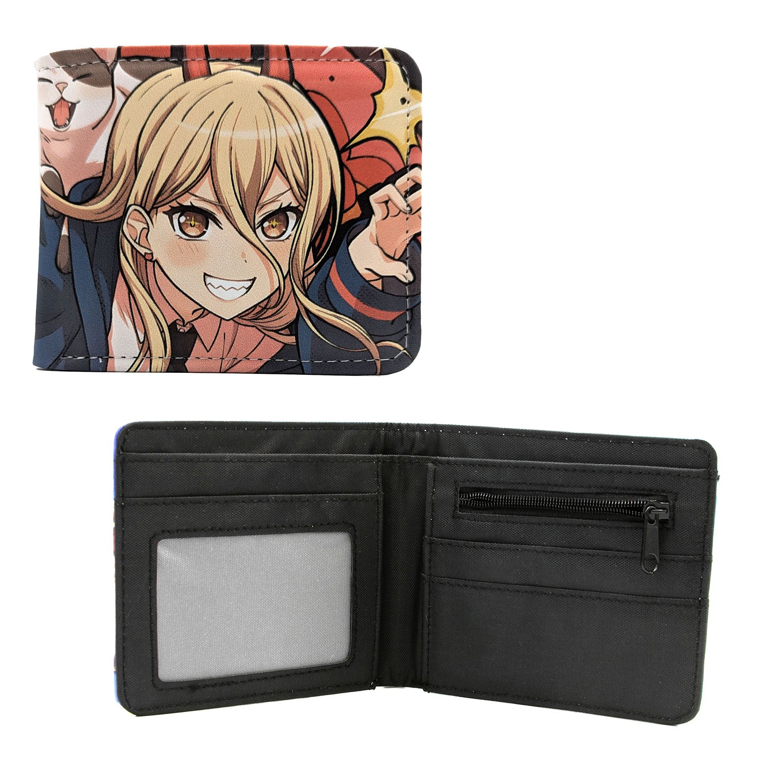 Chainsaw Man Bi-Fold Wallet – POWER WITH CAT New (Pawa Anime 4×5″ Billfold)