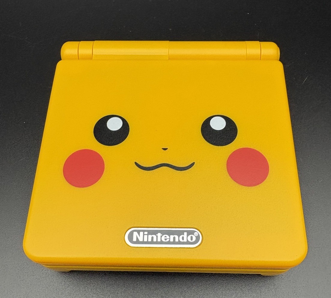 Pikachu Gameboy Advance Sp GBA SP —New IPS Screen—USBC W/ Audio—New Battery