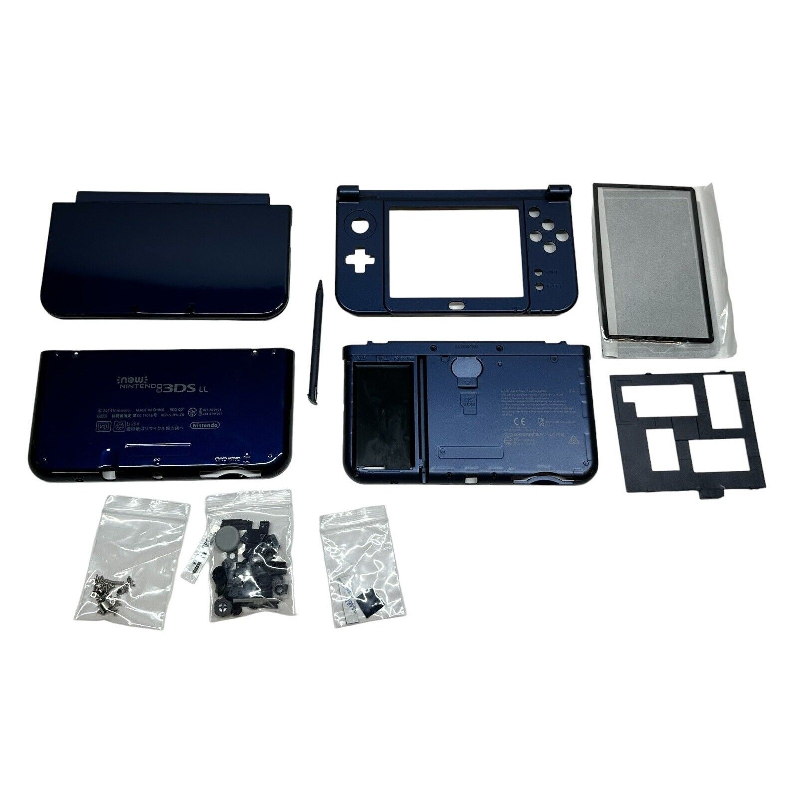 NEW Nintendo 3DS Blue LL XL Full Set Housing Shell Cover Case + FREE GIFT
