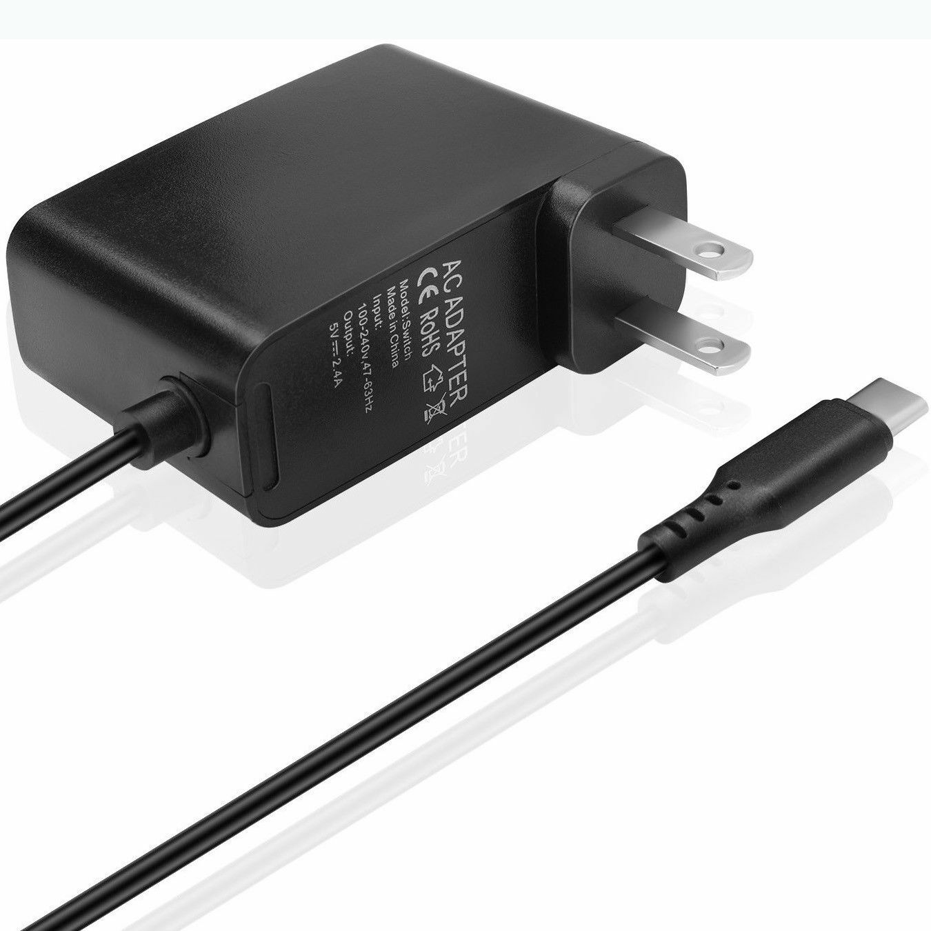 AC Adapter Power Supply fit for Nintendo Switch Wall & Travel Charger Plug Cord
