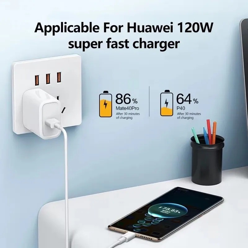 120W USB to USB C Fast Charging Cable 10A Data Sync Cord 1M for Android