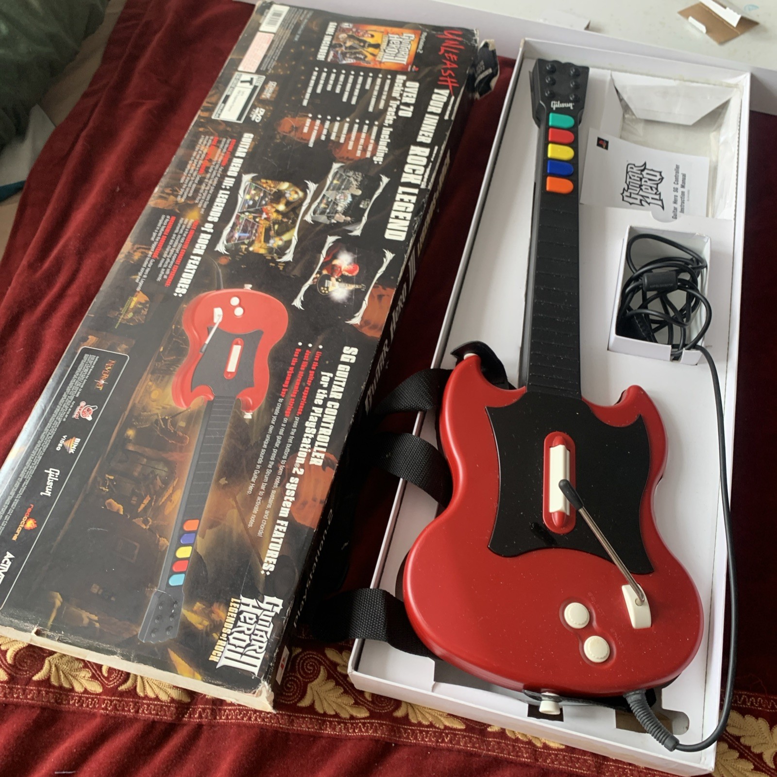 Guitar Hero RedOctane Gibson SG Wired Controller PS2 PlayStation 2 Tested Sony