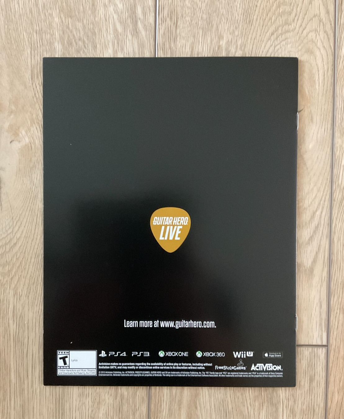 GUITAR HERO LIVE 2015 Video Game Retailer Launch Kit Glossy Promotional Booklet