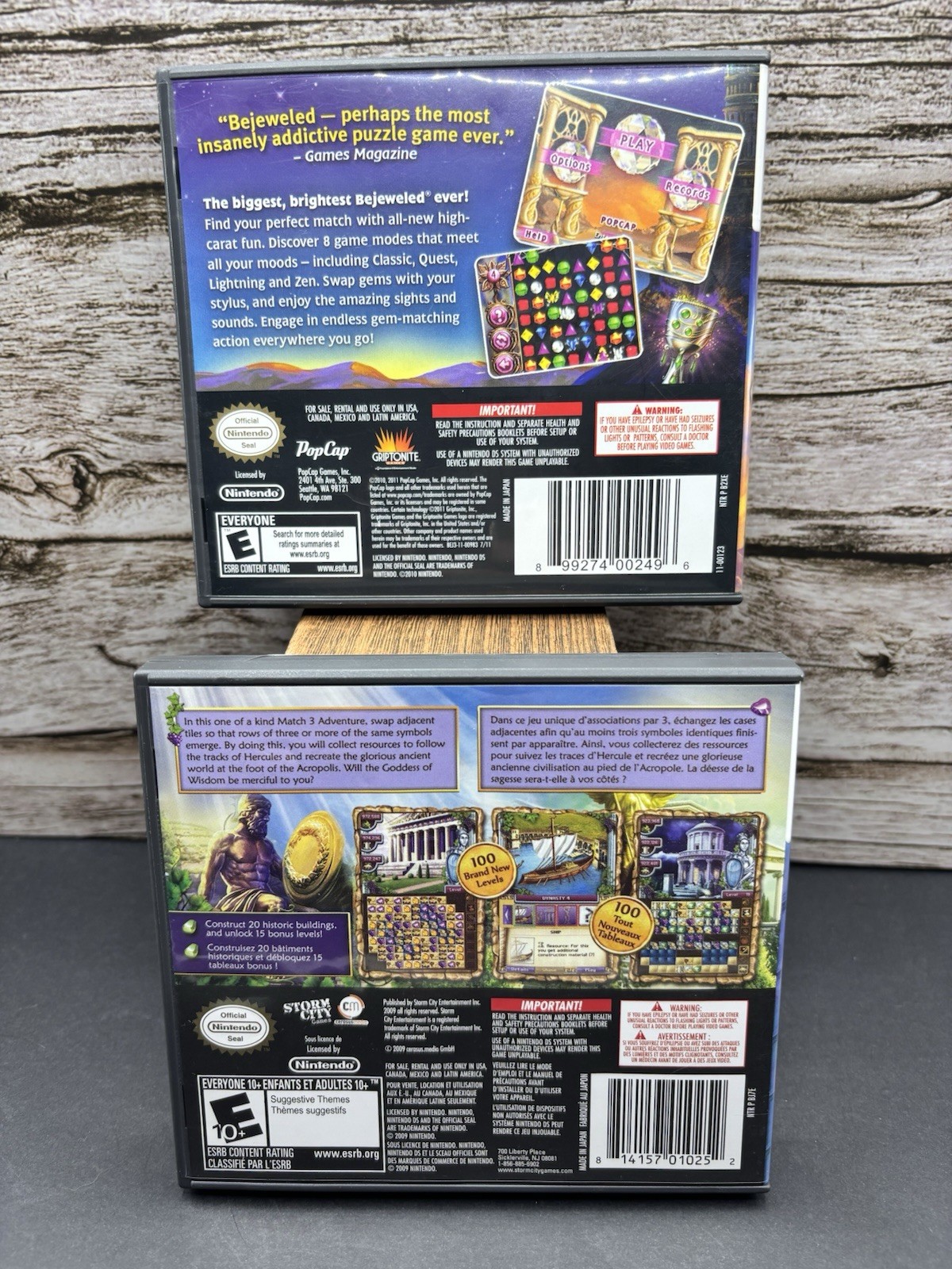 Bejeweled 3 & Cradle of Athena Jewel Master DS Games Nintendo Swap Puzzle