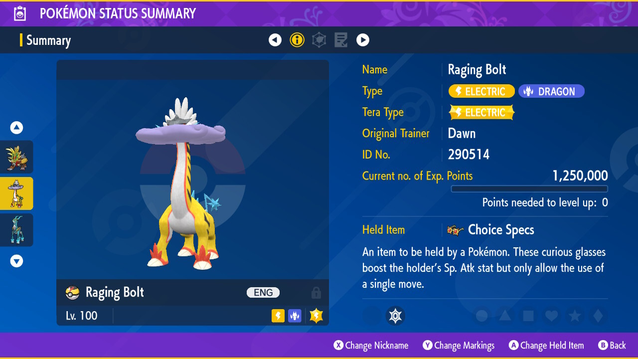 RAGING BOLT ⚡ POKEMON SCARLET VIOLET ⚡ NORMAL ⚡ 6IV BATTLE READY ⚡