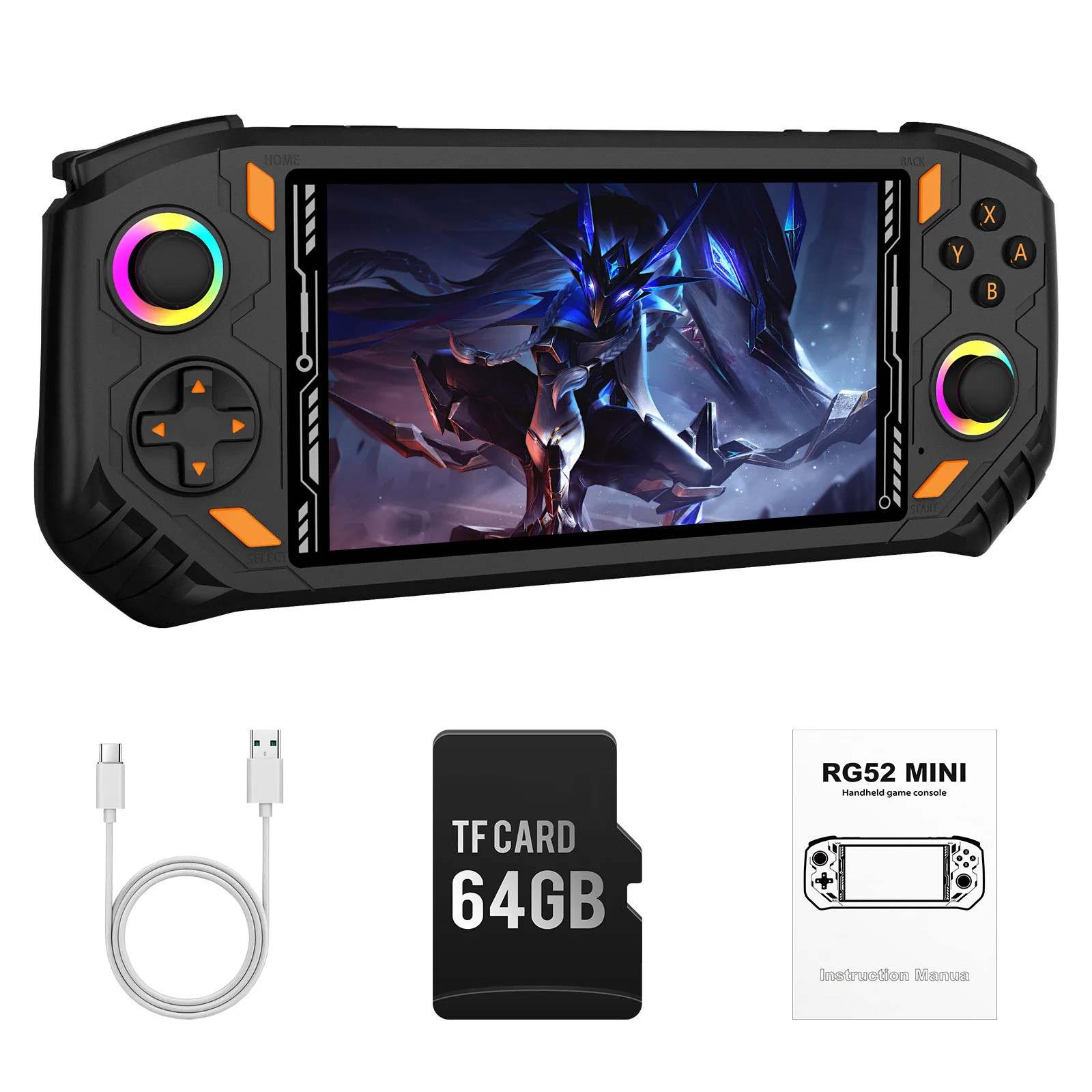 RG52 MINI Handheld Game Console 5.5″ IPS Screen 2.4 WIFI 22000+Games RK3562 Chip