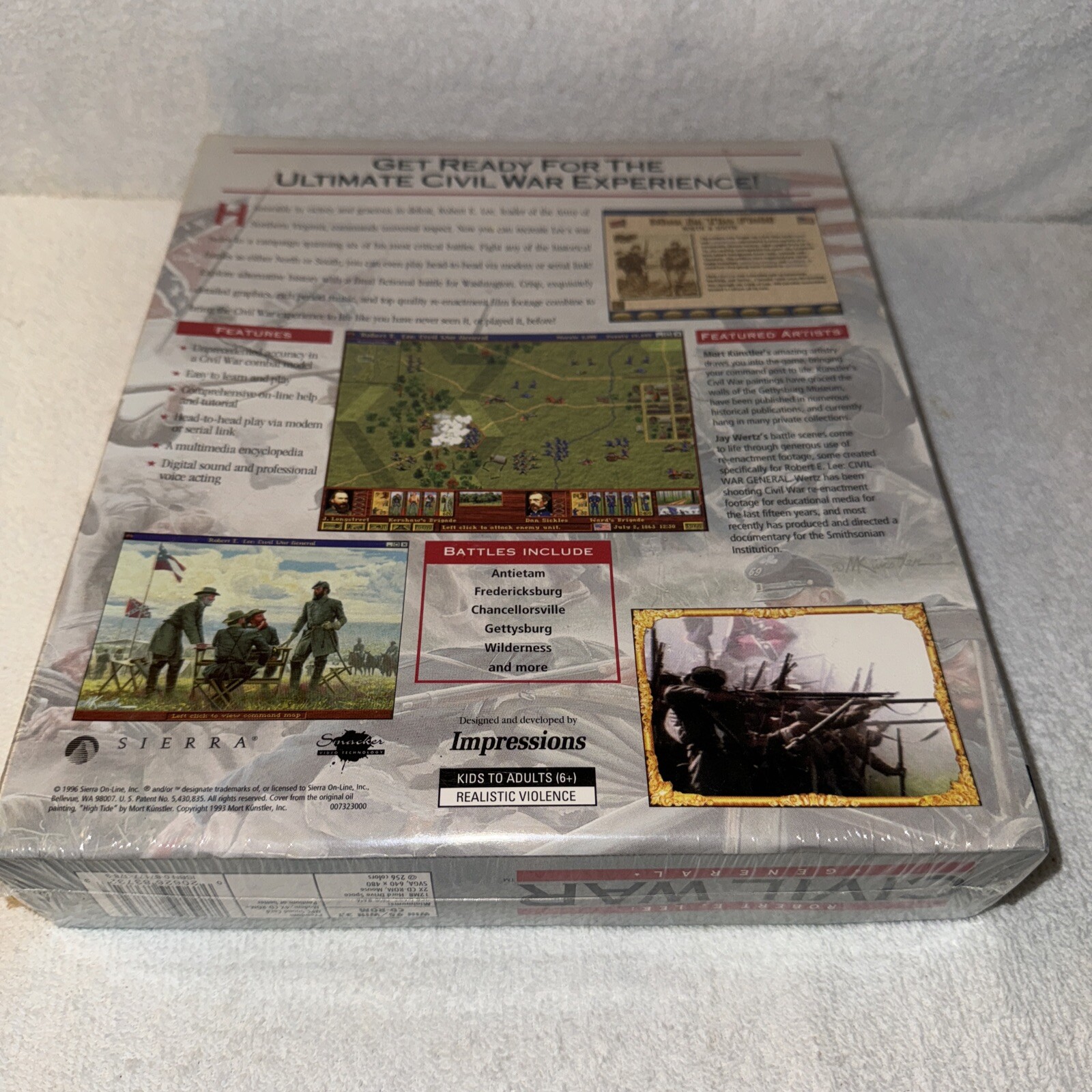 Vintage SEALED 1996 Sierra Robert E. Lee Civil War Big Box PC Game