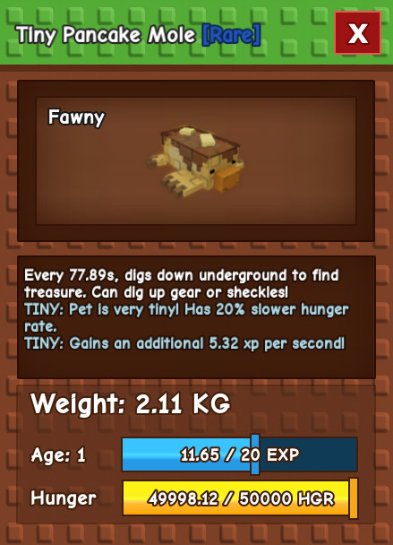 Tiny Pancake Mole! – Grow A Garden – Pets – Roblox – Fast & Easy!
