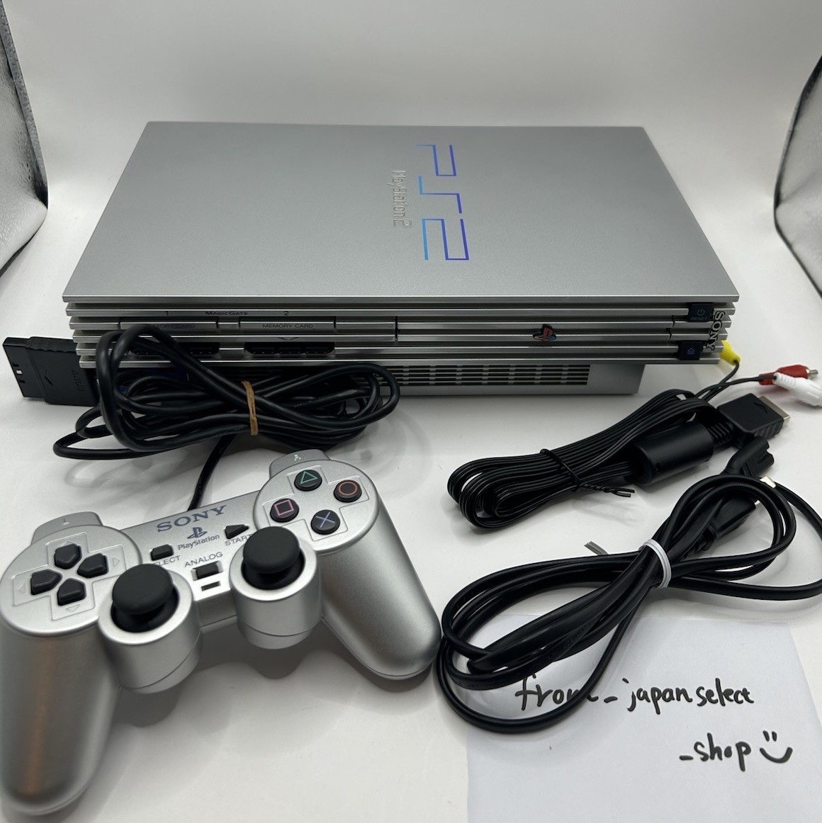 Sony PlayStation 2 PS2 SCPH-39000 Satin Silver Console NTSC-J JP Tested VeryGood