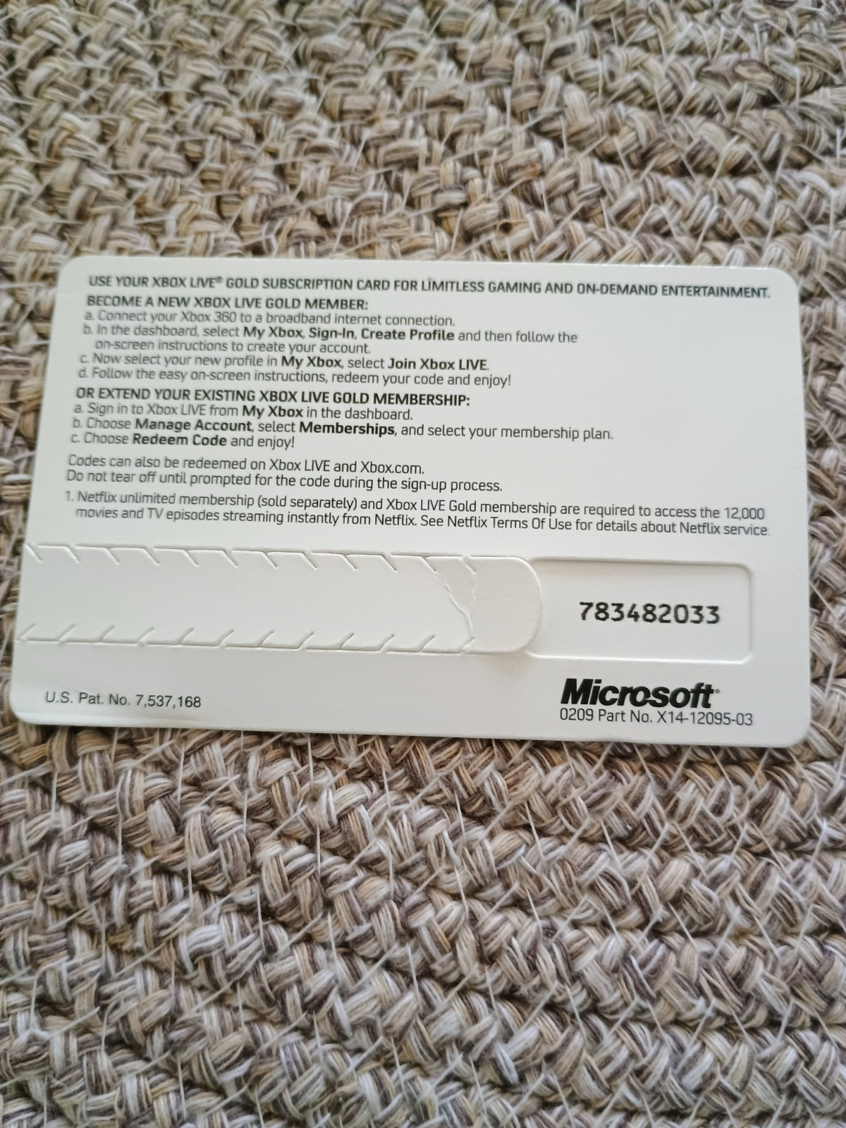 Xbox 360 Xbox Live One Month Trial Card Unused Unused