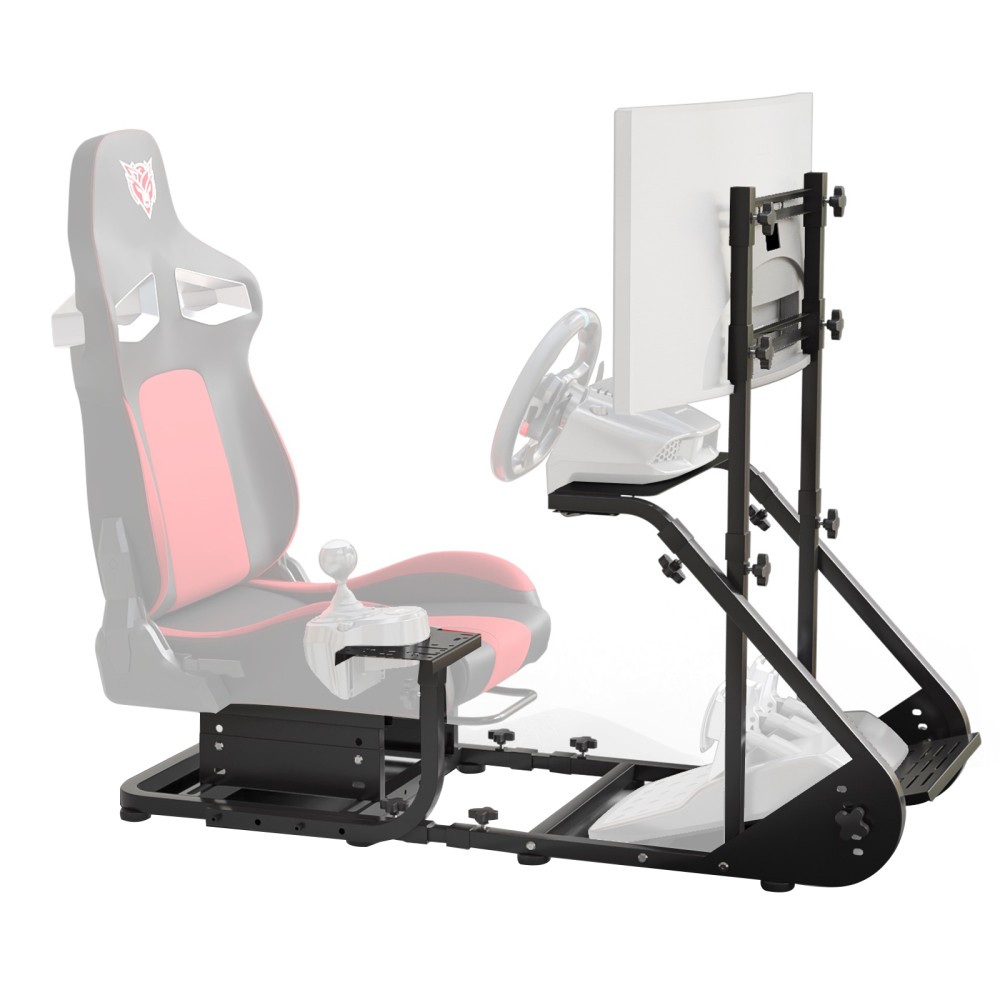 Adjustable Racing Wheel Cockpit Stable Driving Simulator Stand for Gaming